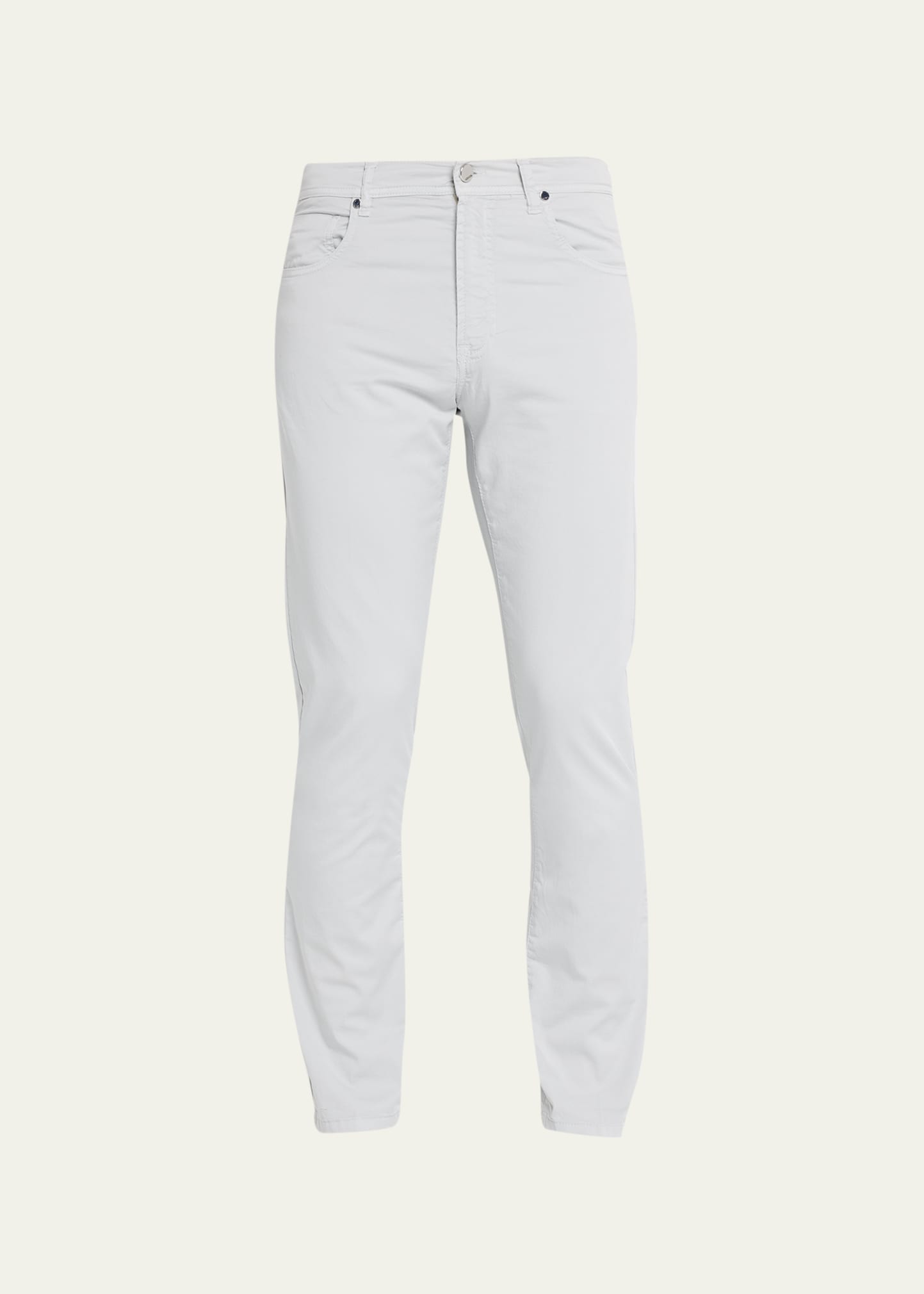 Cesare Attolini Men's Cotton-stretch Slim 5-pocket Pants In G11-grey