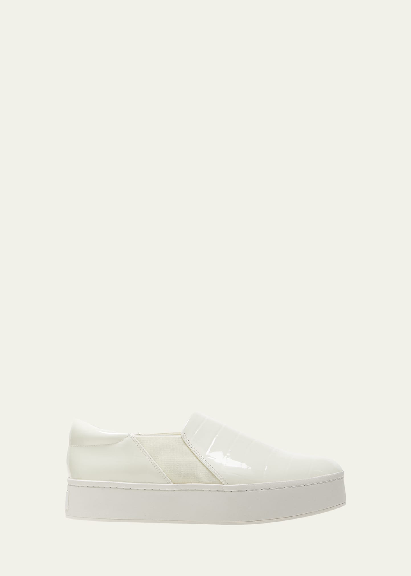Vince Warren Croco Slip-on Sneakers In Marble Cream