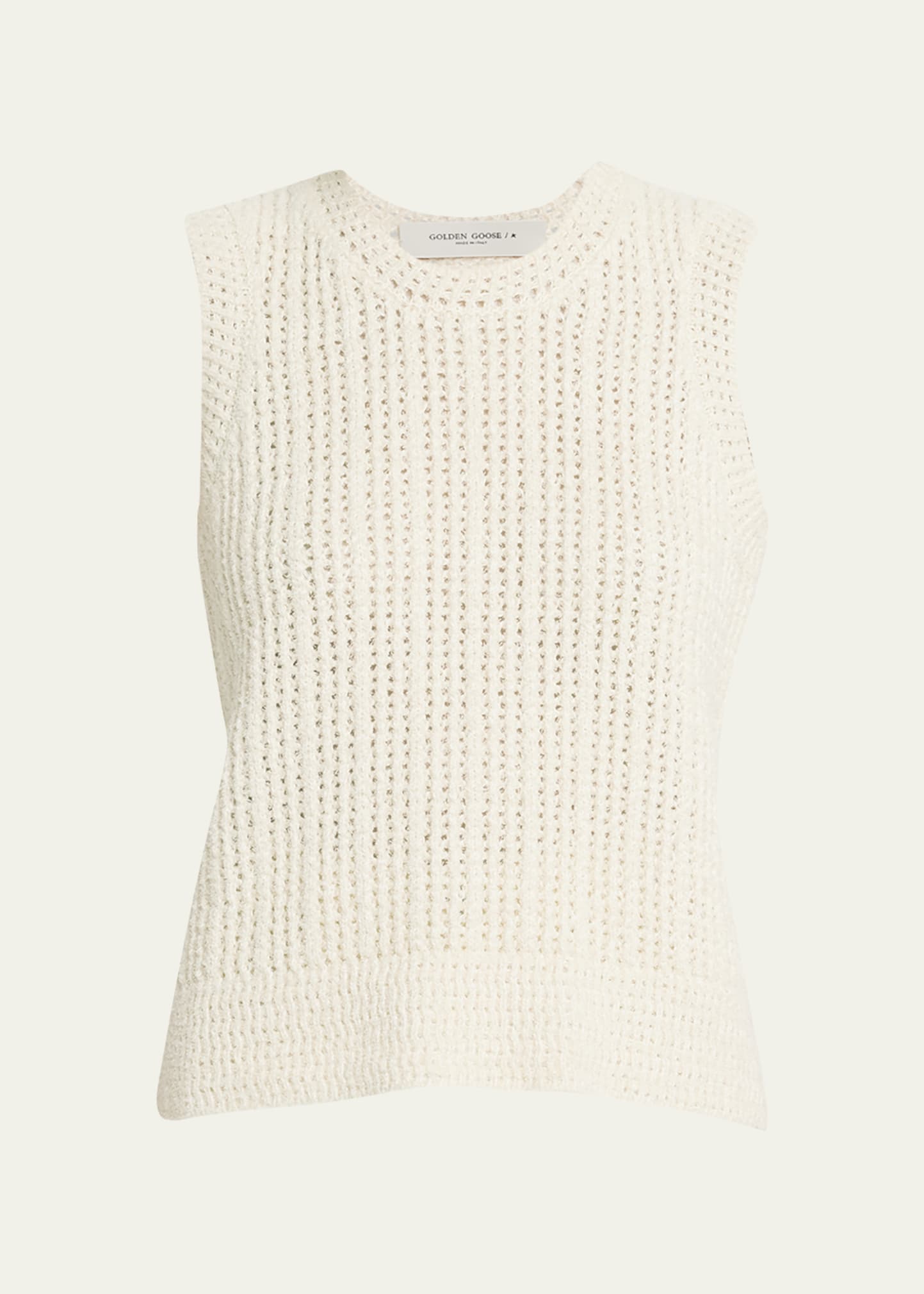 Shop Golden Goose Journey Knit Crewneck Top In Papyrus