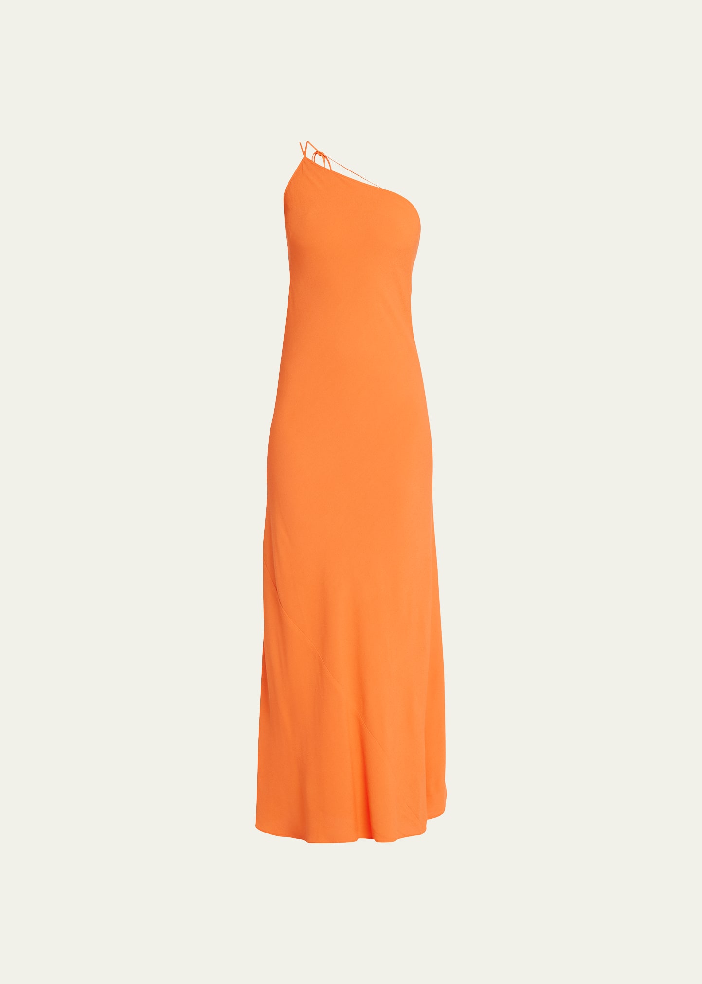 Shop Three Graces London Shalom One-shoulder Maxi Dress In Papaya