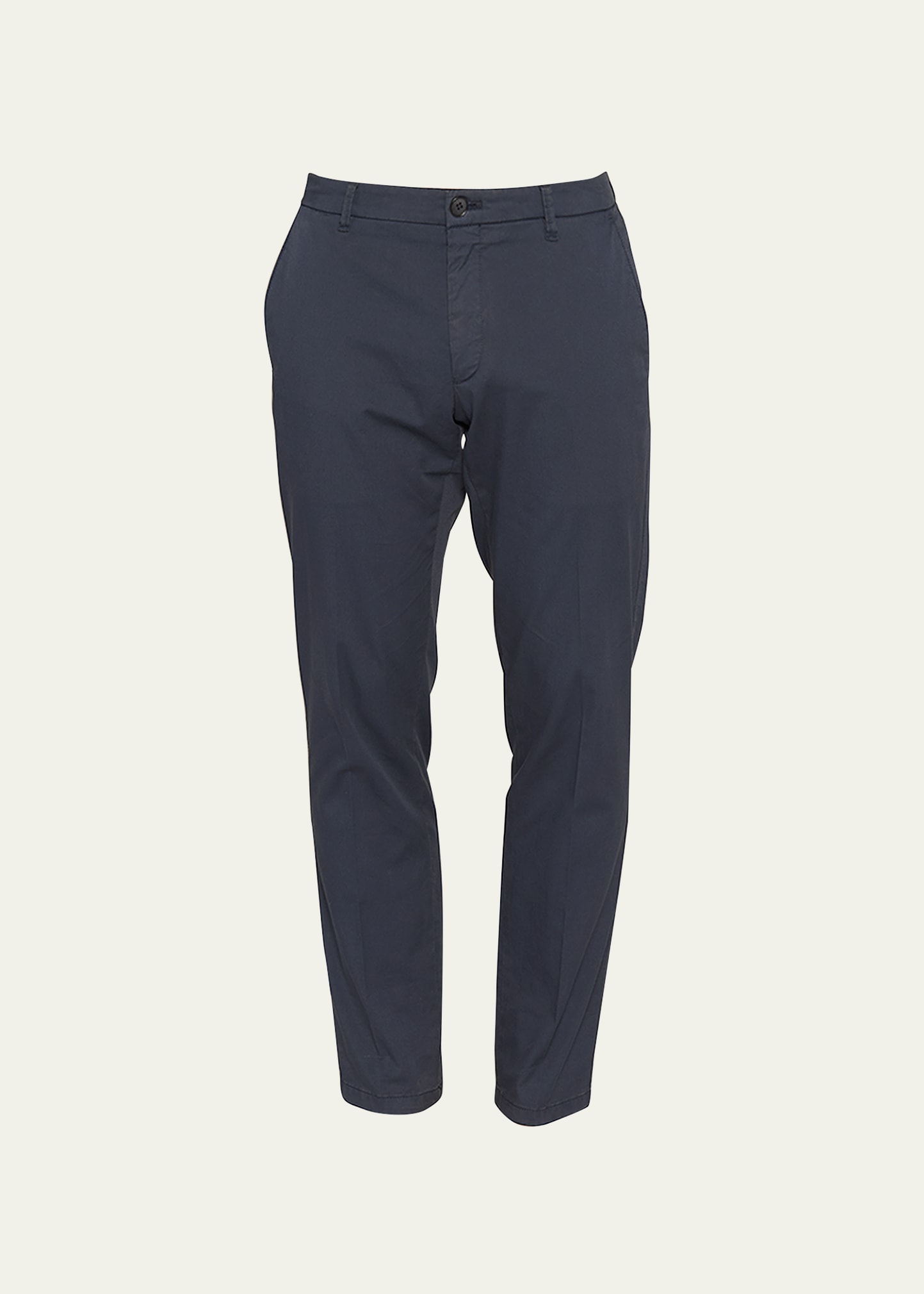 Giorgio Armani Men's Cotton-stretch Straight Leg Pants In Solid Blue Navy