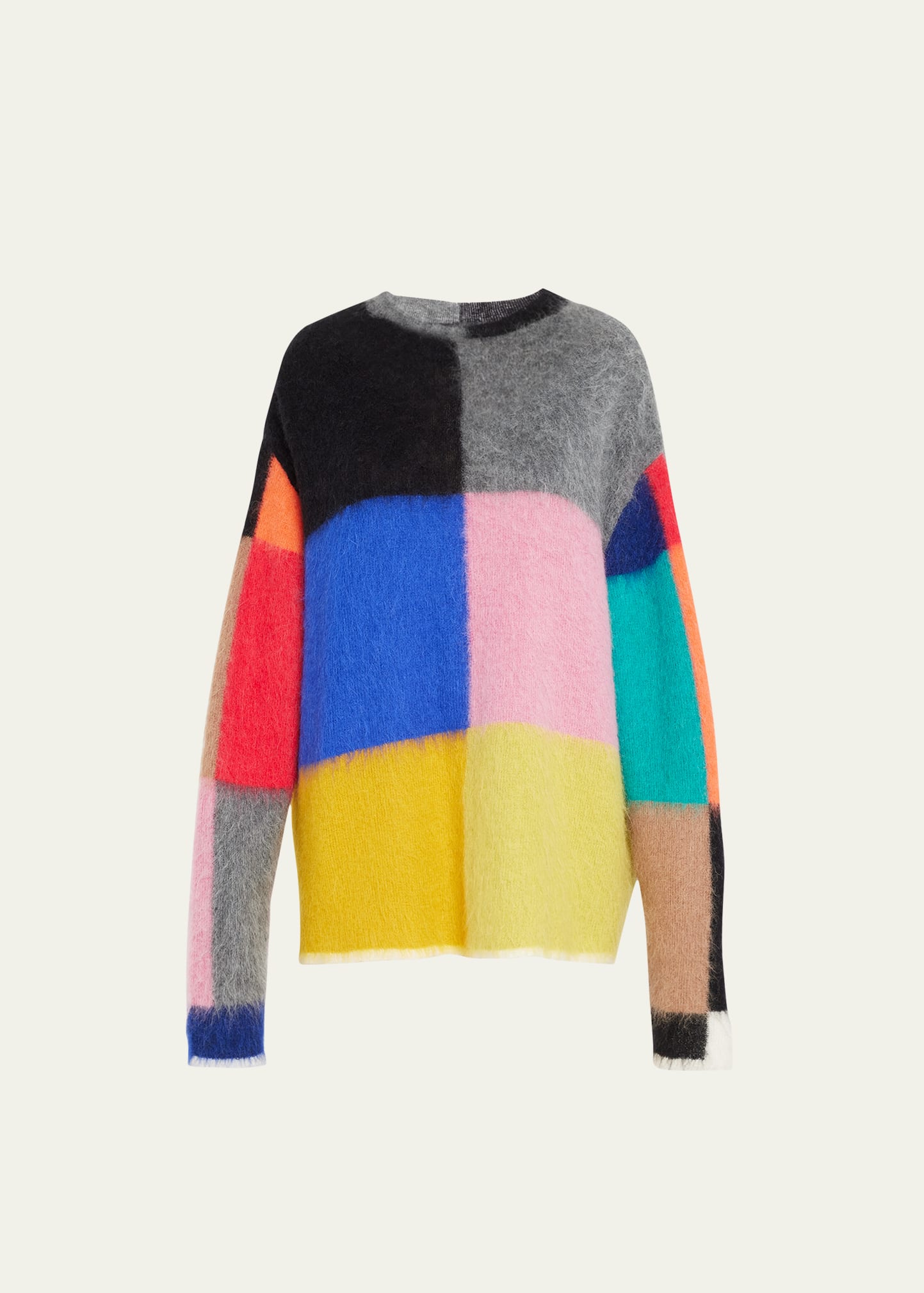 Zankov Philippe Colorblock Mohair Sweater In Blue