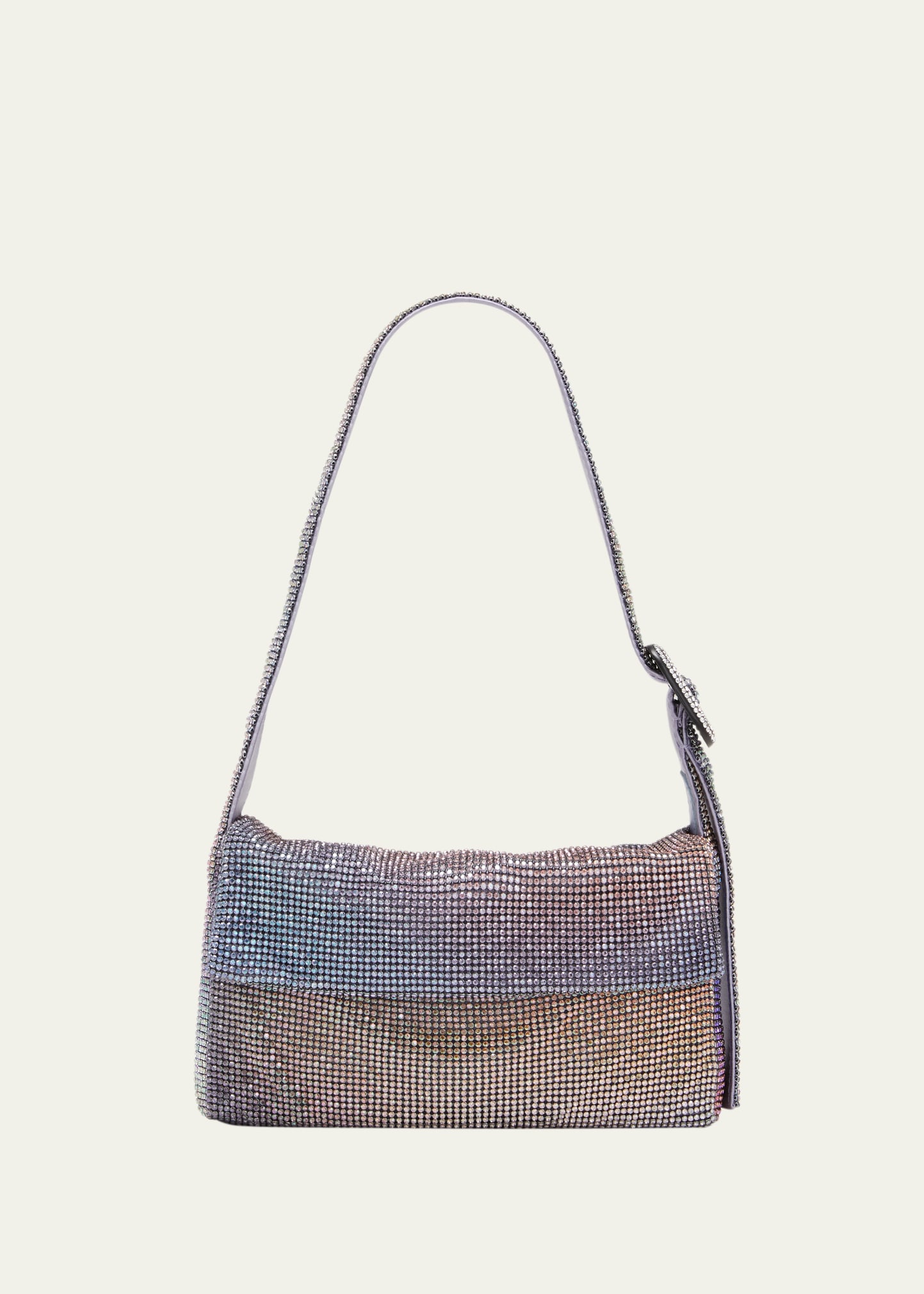 BENEDETTA BRUZZICHES VITTY LA MIGNON OMBRE RHINESTONE MESH SHOULDER BAG