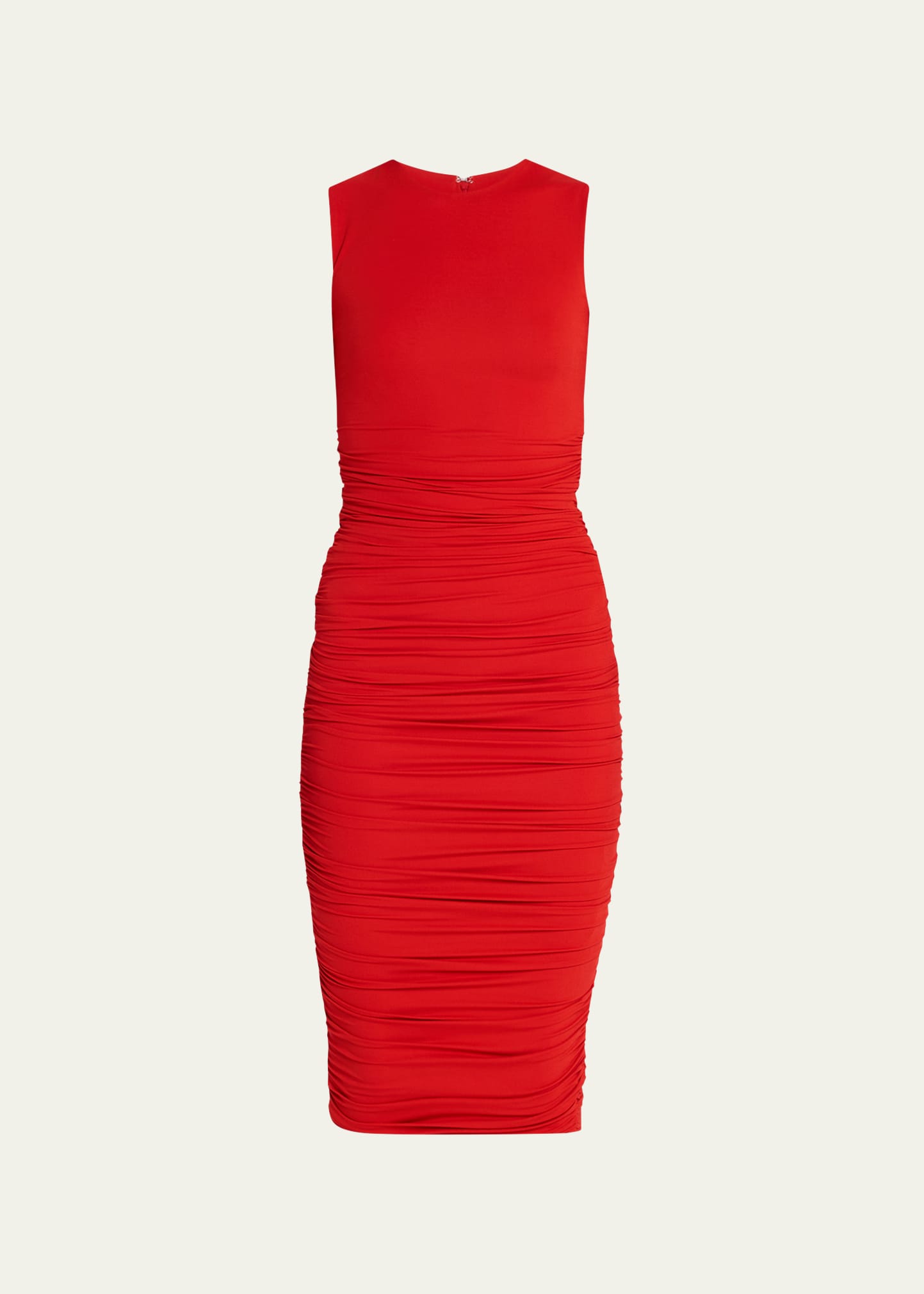 Michael Kors Crepe Wool Mini Shift Dress In Poppy