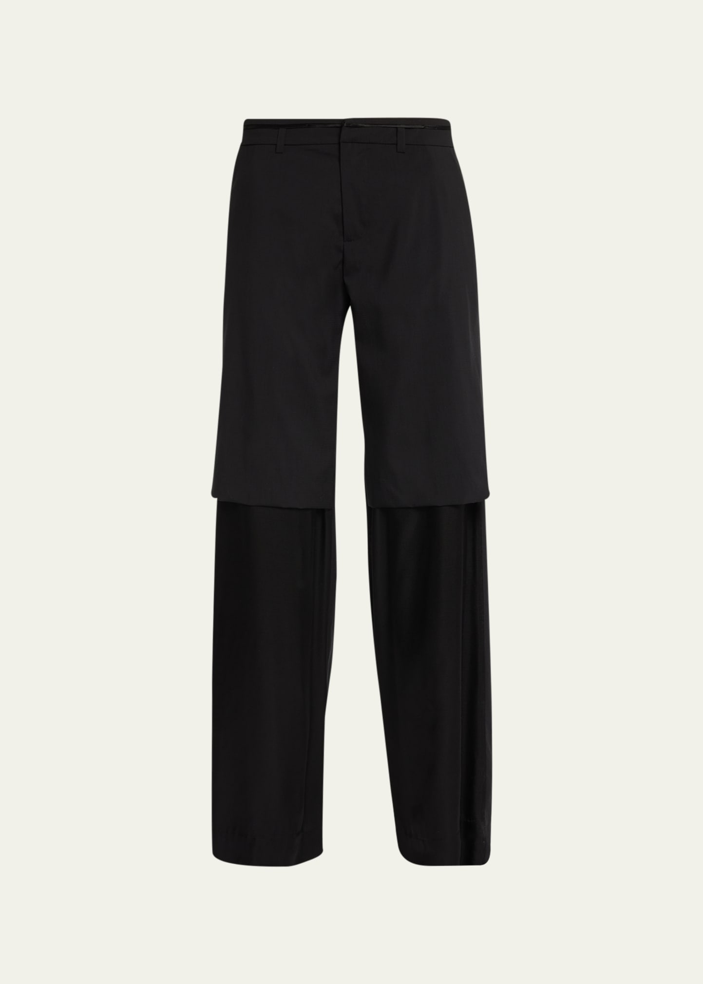 Christopher Esber Tailored Split-level Straight-leg Trousers In Black
