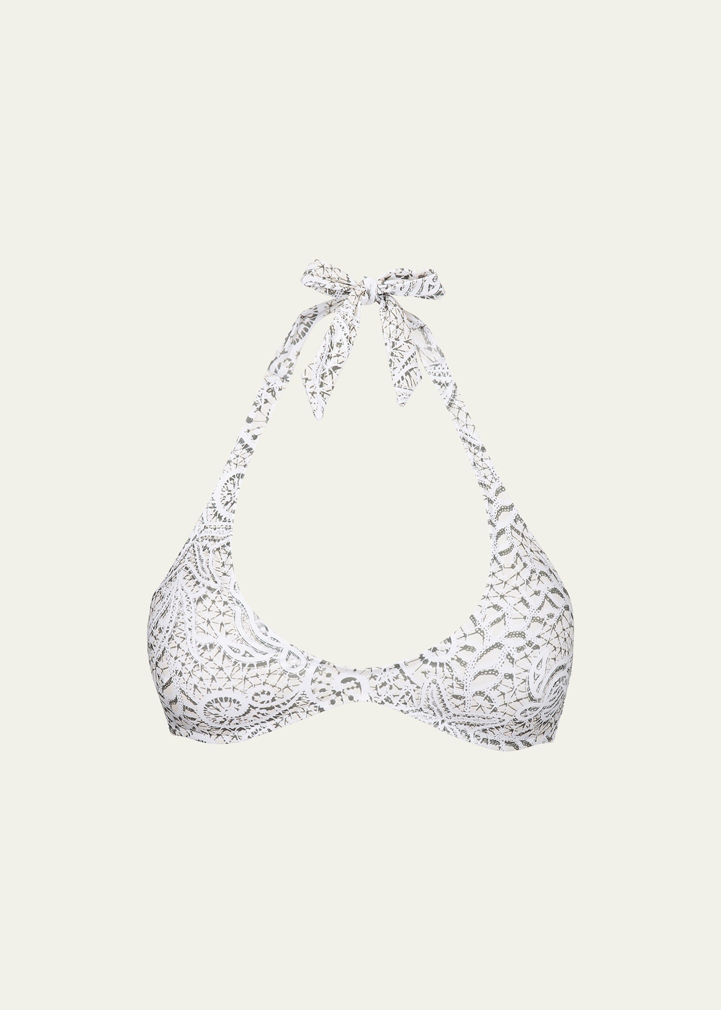 Shop Vilebrequin Dentelles Jersey Halter Bikini Top In Blanc