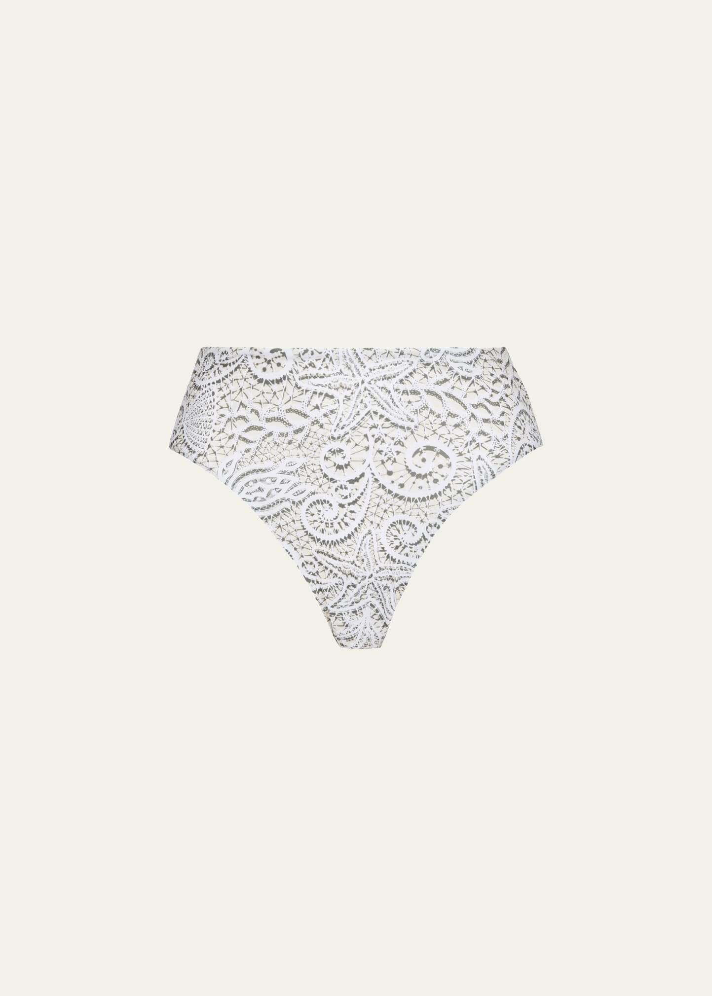 Vilebrequin Dentelles Jersey High-waisted Bikini Bottoms In White