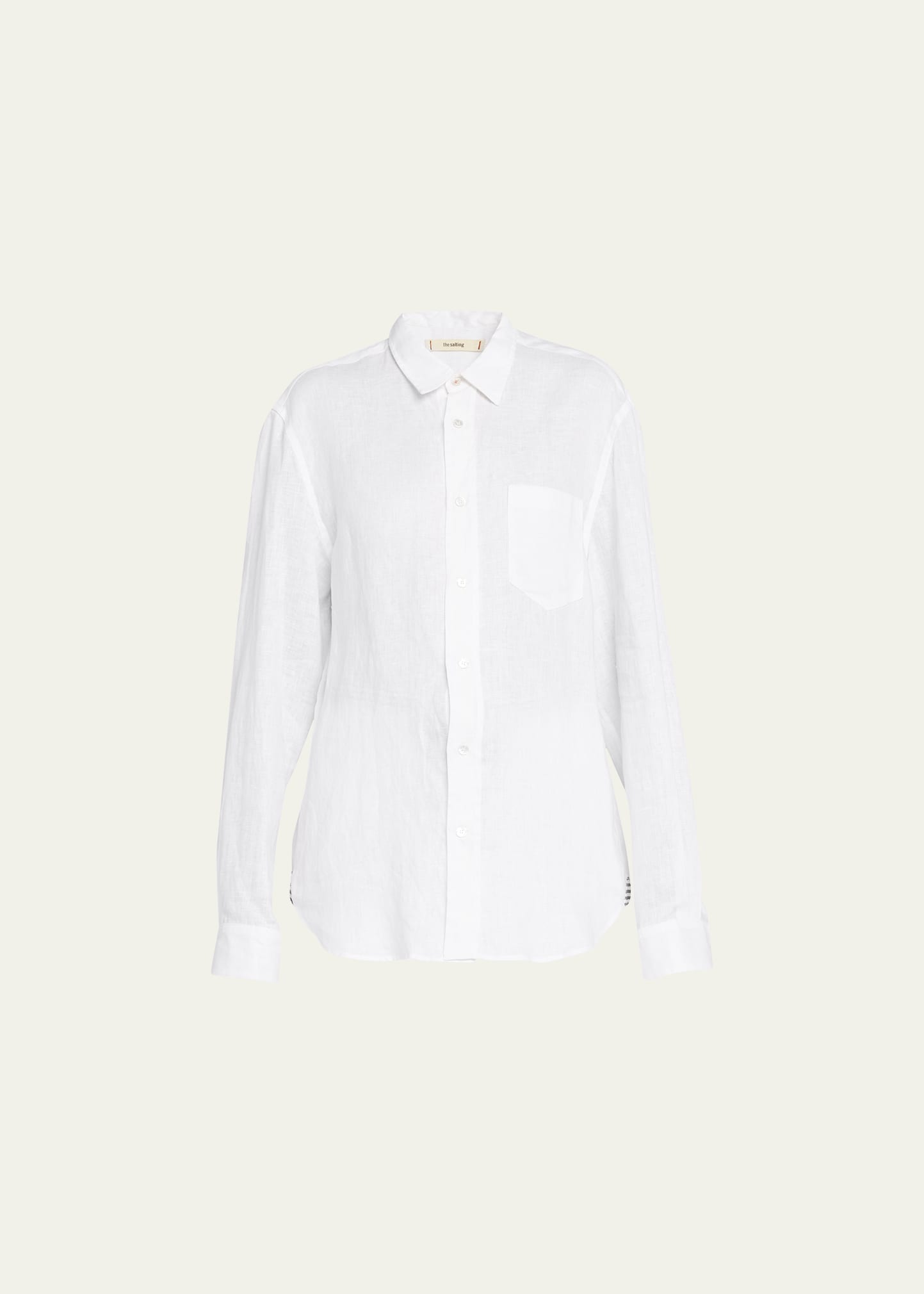 The Salting Classic Linen Button-front Shirt In Salt White