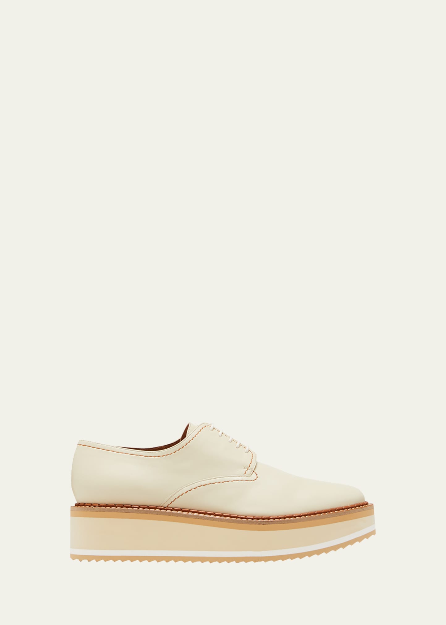 Clergerie Paris Brooks Leather Flatform Derby Loafers In 285 Straw Nap