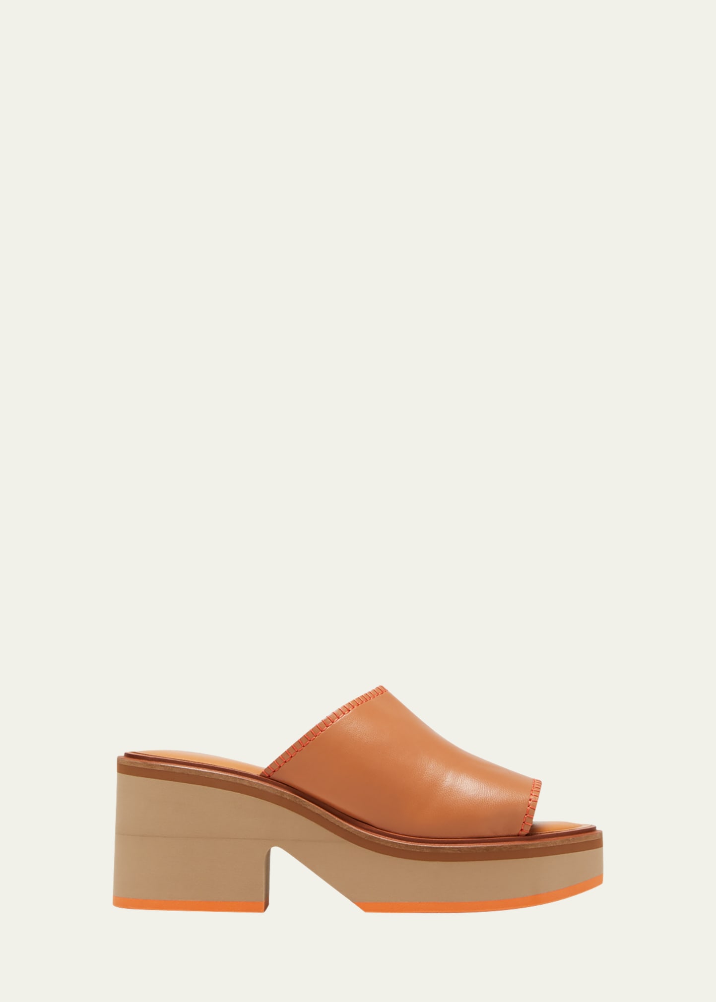 Clergerie Paris Cessy Leather Block-Heel Mule Sandals