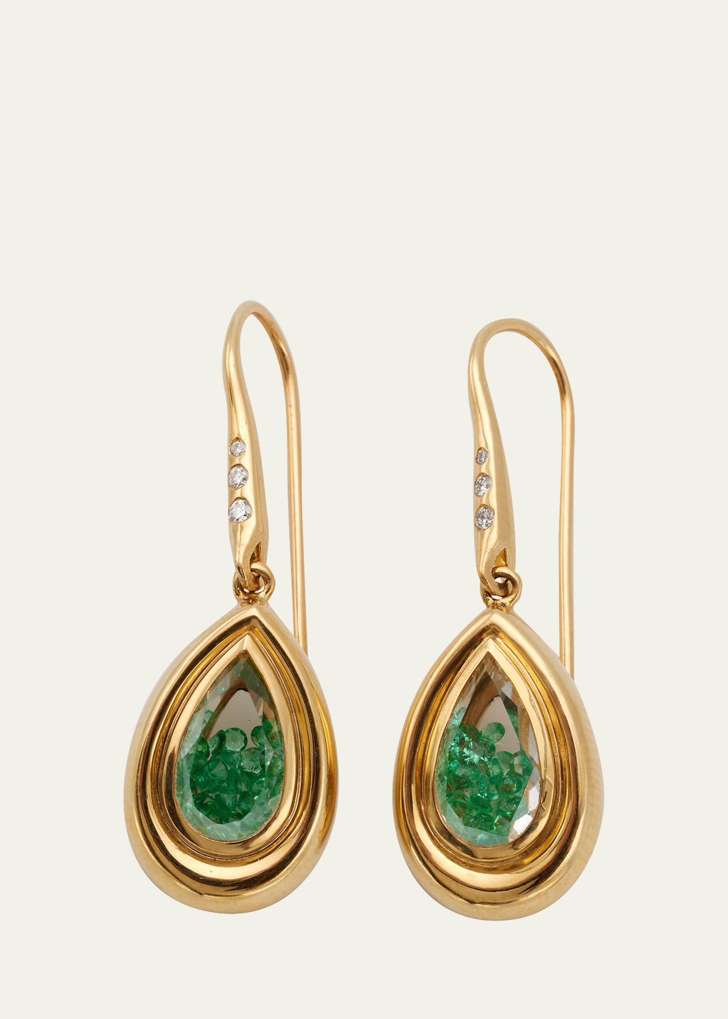 Pingo 18K Gold Emerald Shaker Earrings