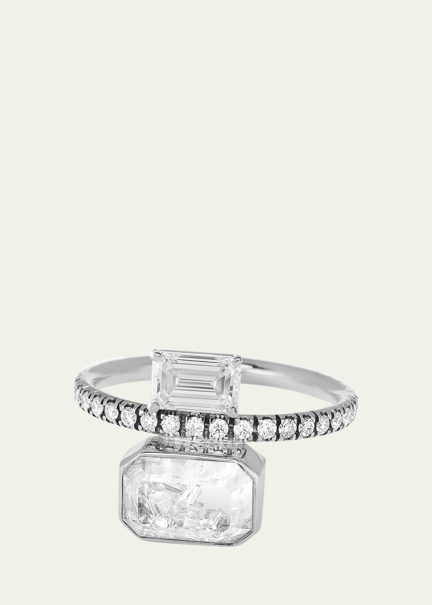 Emerald-Cut Shaker Diamond Ring