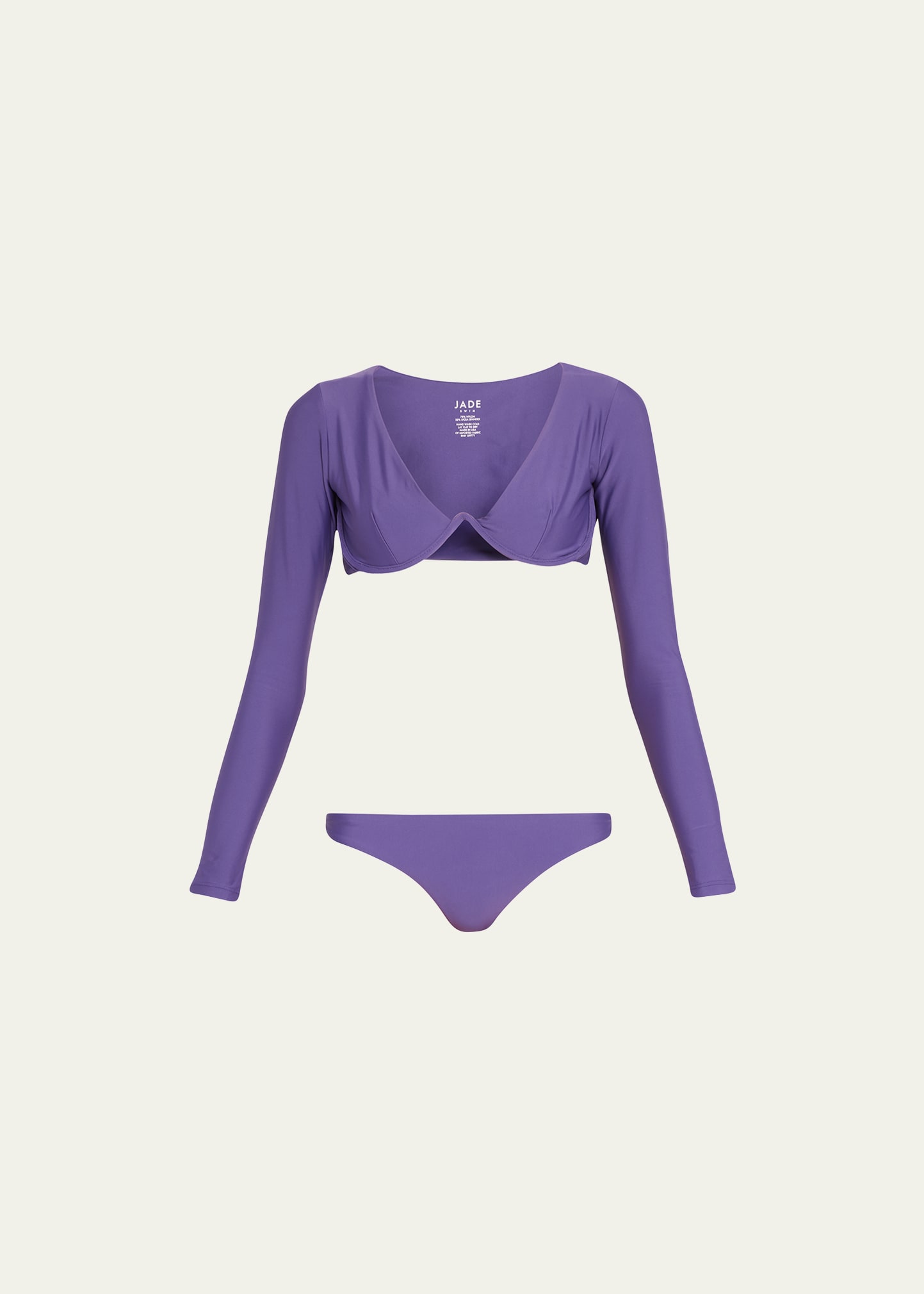 Jade Swim Eden Long-sleeve Underwire Bikini Top In Plum