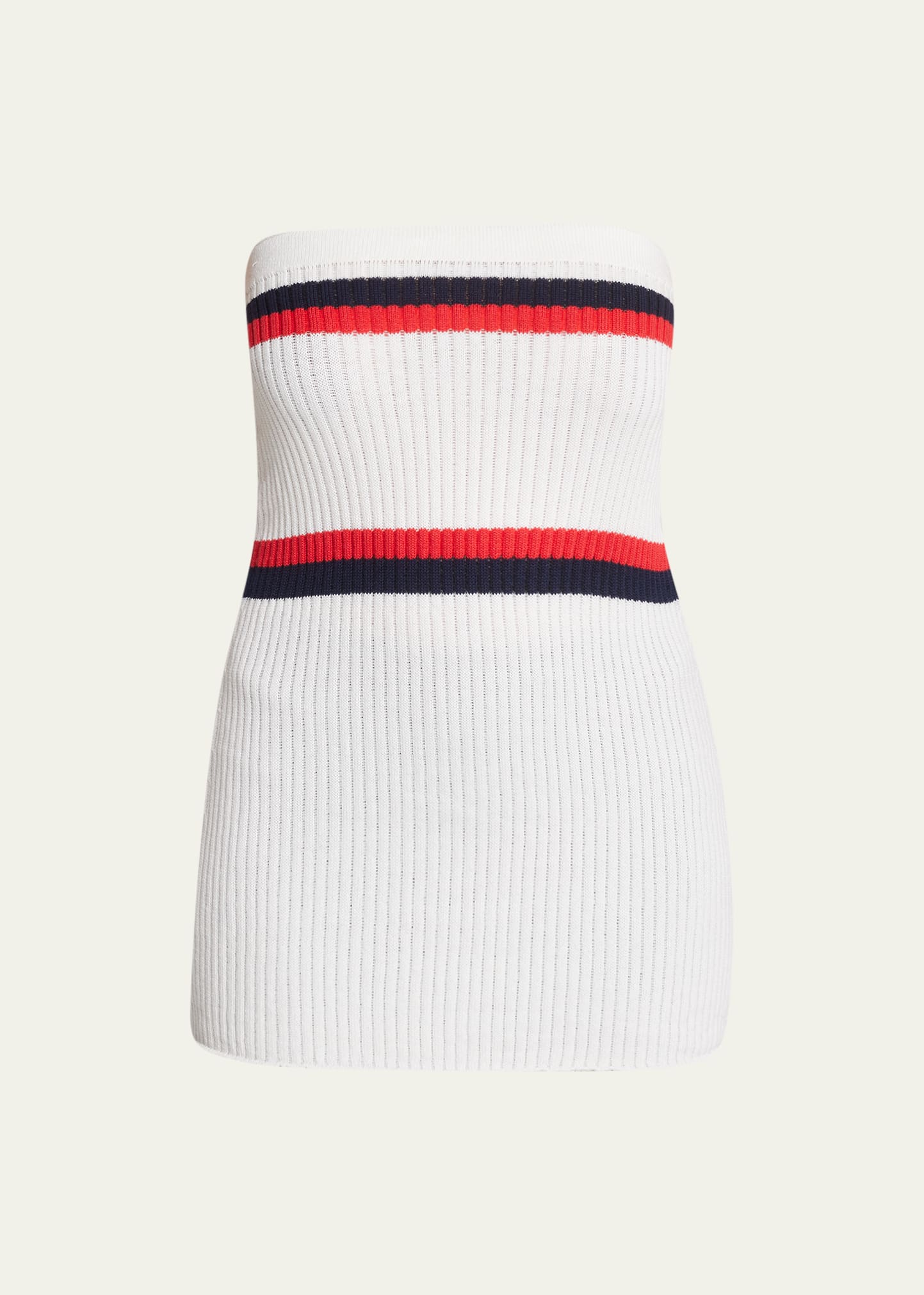 Meryll Rogge Rib Stripe Bustier In Ivory Multi