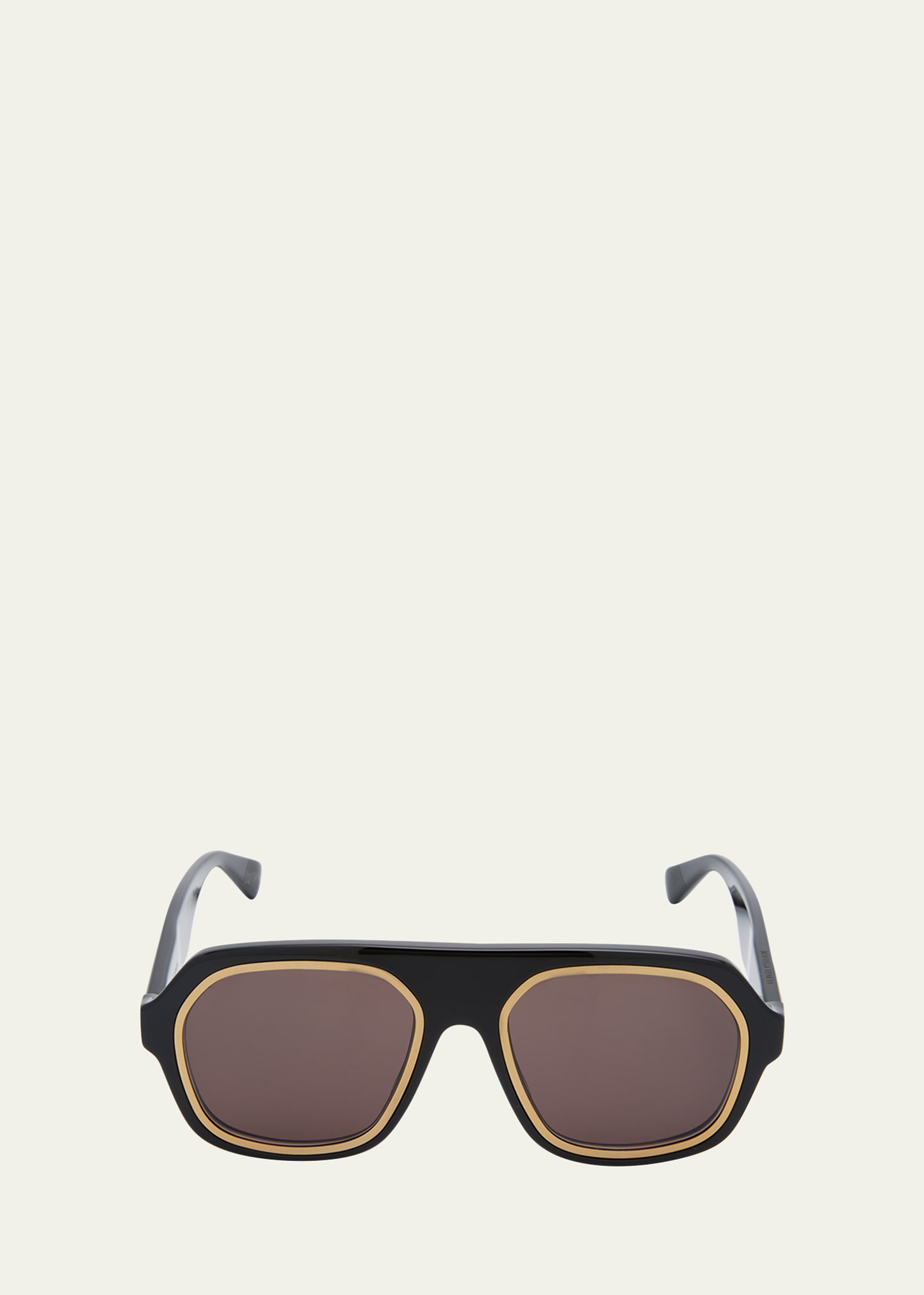 Bottega Veneta Two-tone Acetate Aviator Sunglasses In Black