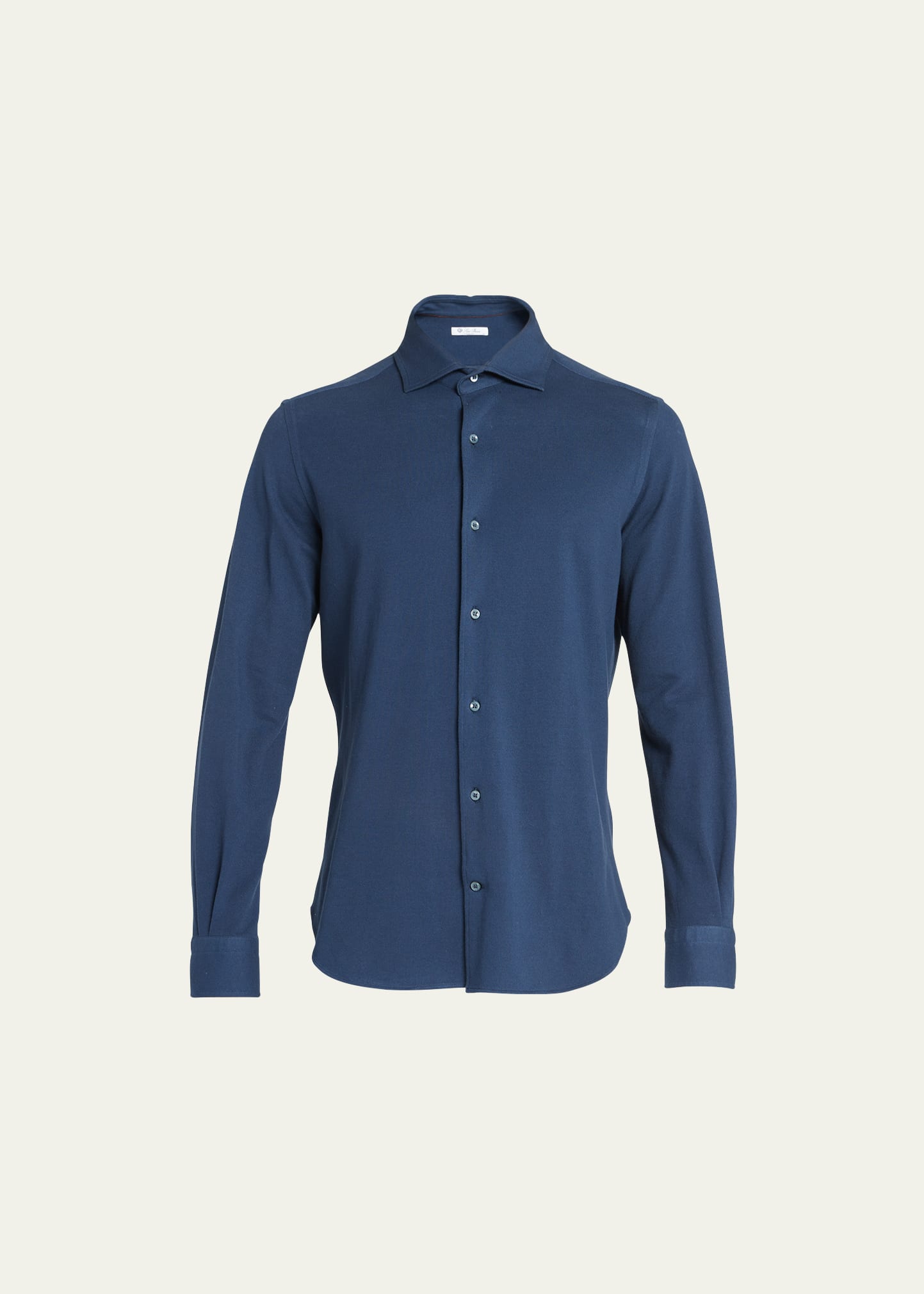 Loro Piana Men's Andrew Pique Sport Shirt In Eclipse Dyed