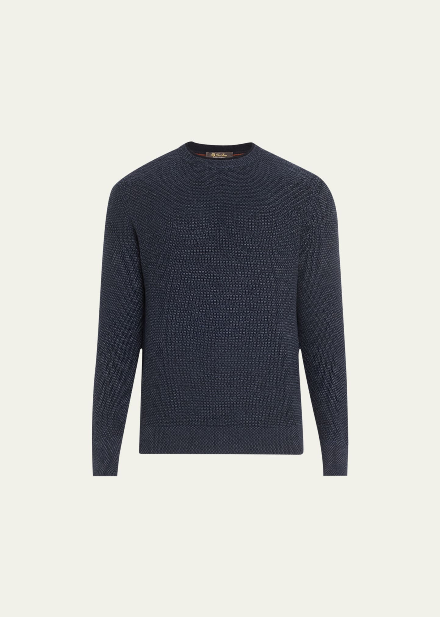 Loro Piana Men's Cashmere Girocollo City Crewneck Sweater In Stiff Key Blue Me