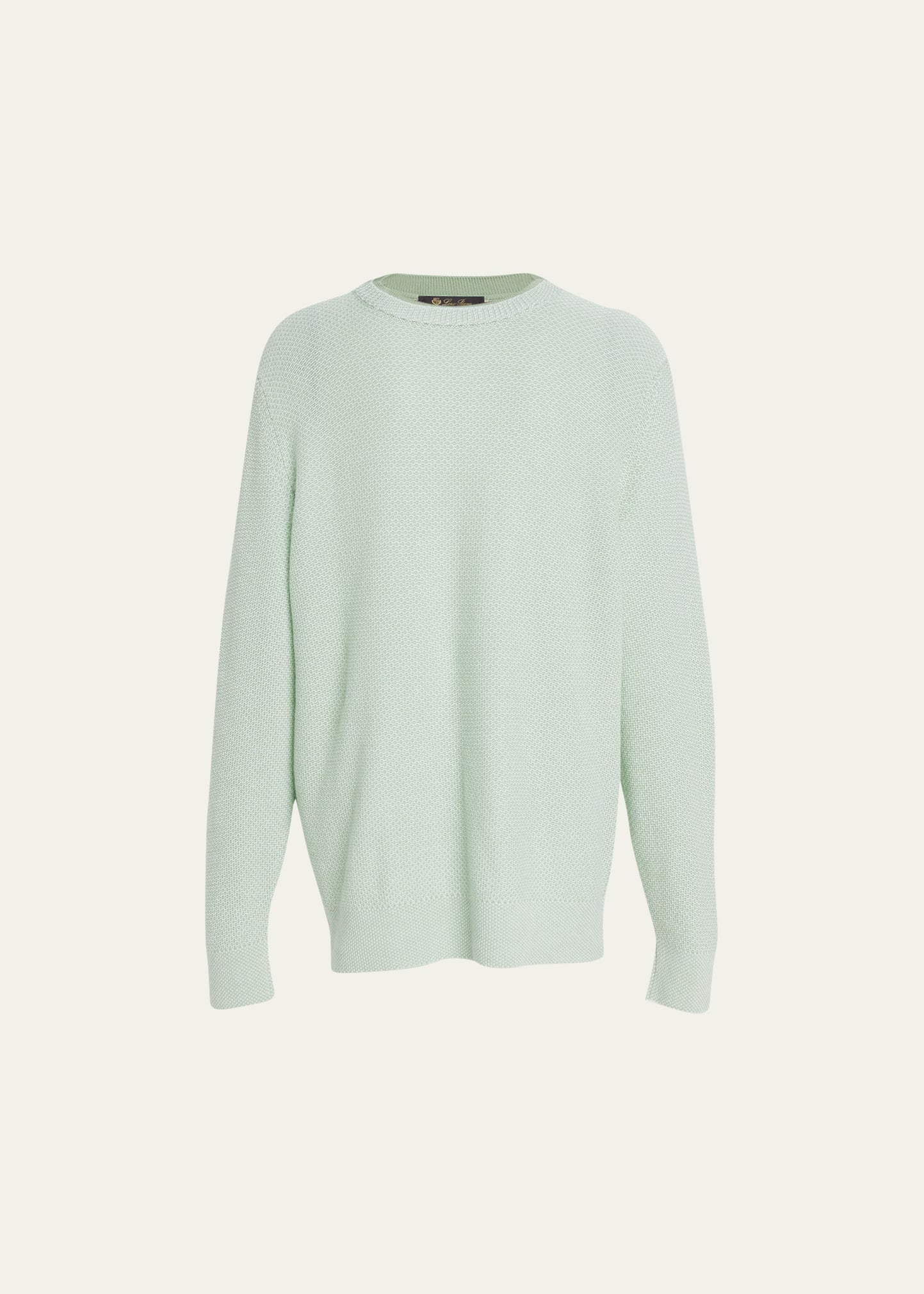 Loro Piana Men's Cashmere Girocollo City Crewneck Sweater In Arsenic Green