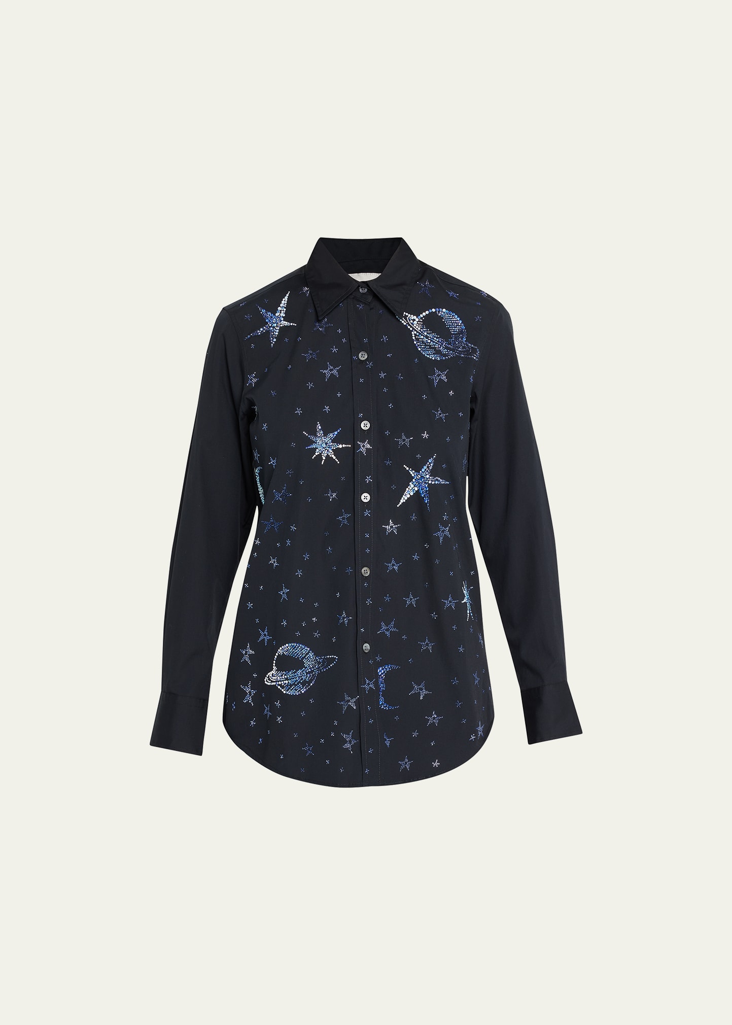 Libertine Here, There, And Everywhere Crystal New Classic Shirt In Black