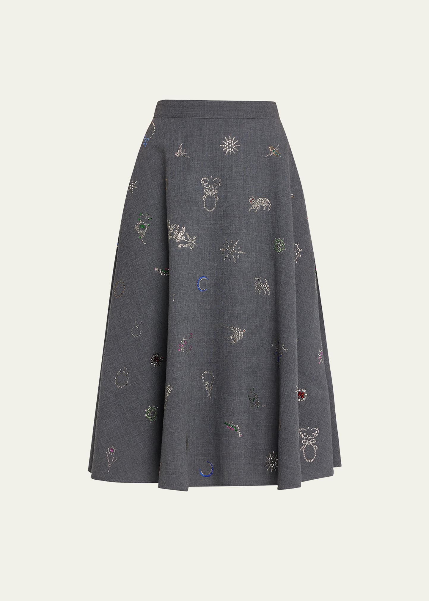 Victorian Pins Embellished Midi Lady Skirt
