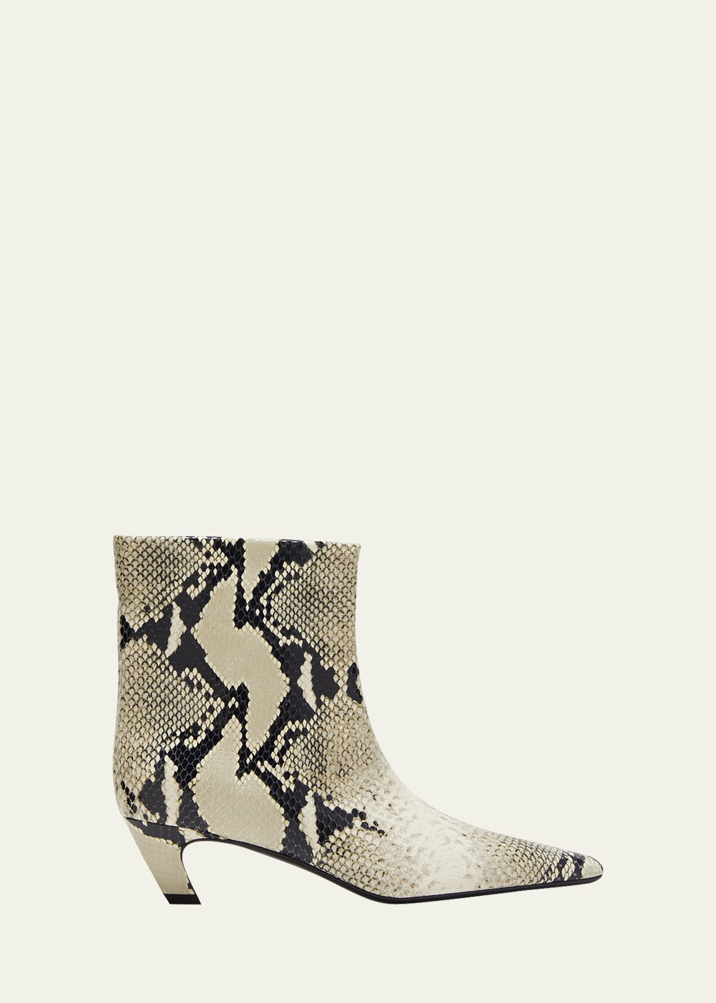 Khaite Arizona Python-embossed Leather Ankle Boot In Beige