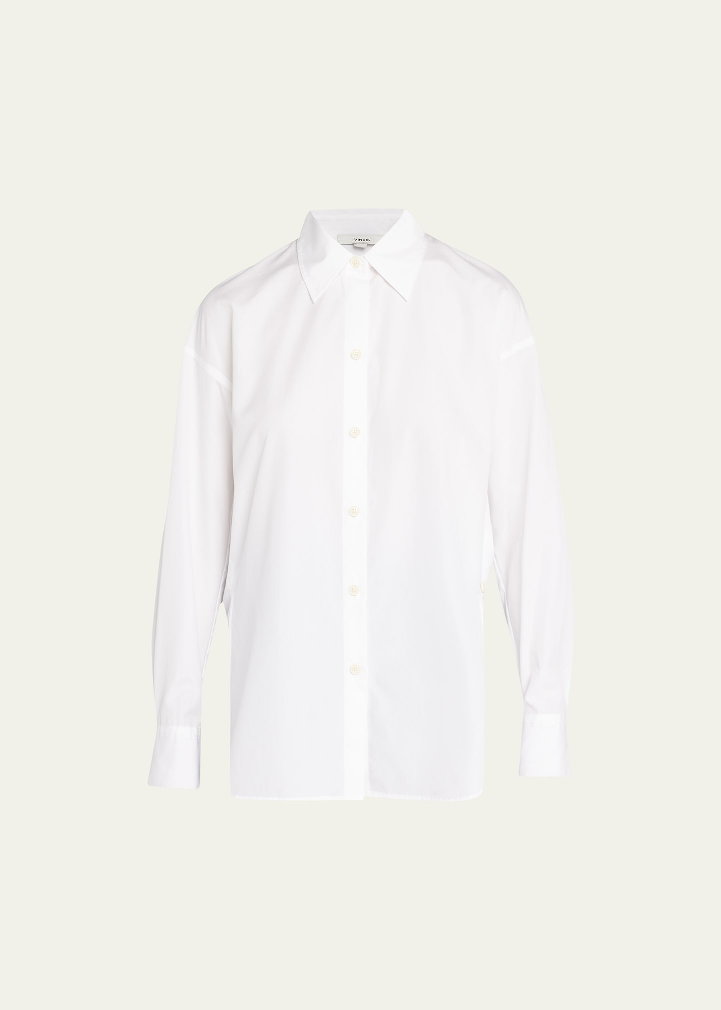 Vince Convertible Button-Front Poplin Shirt