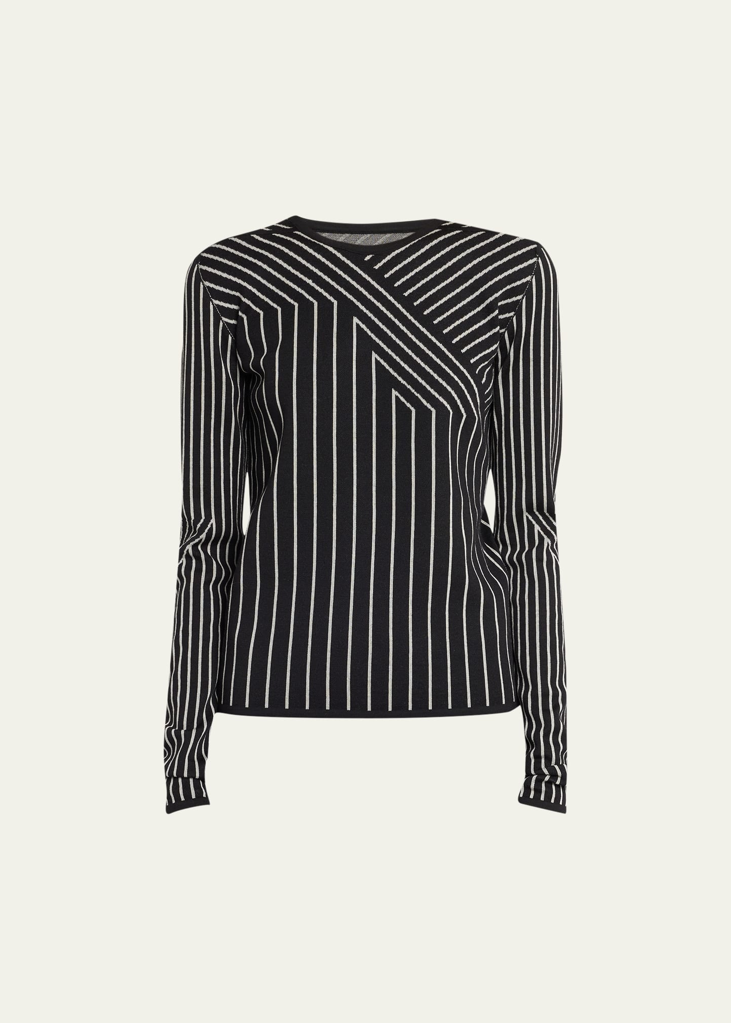 Multi-Stripe Crewneck Sweater