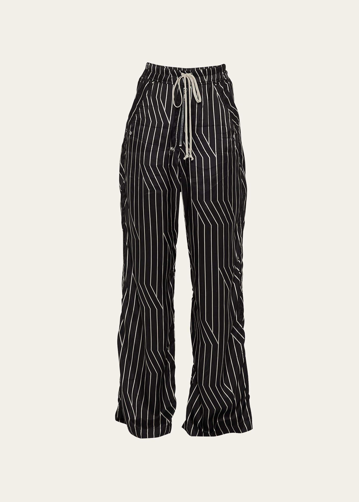 Abstract-Print Drawstring Straight Pants