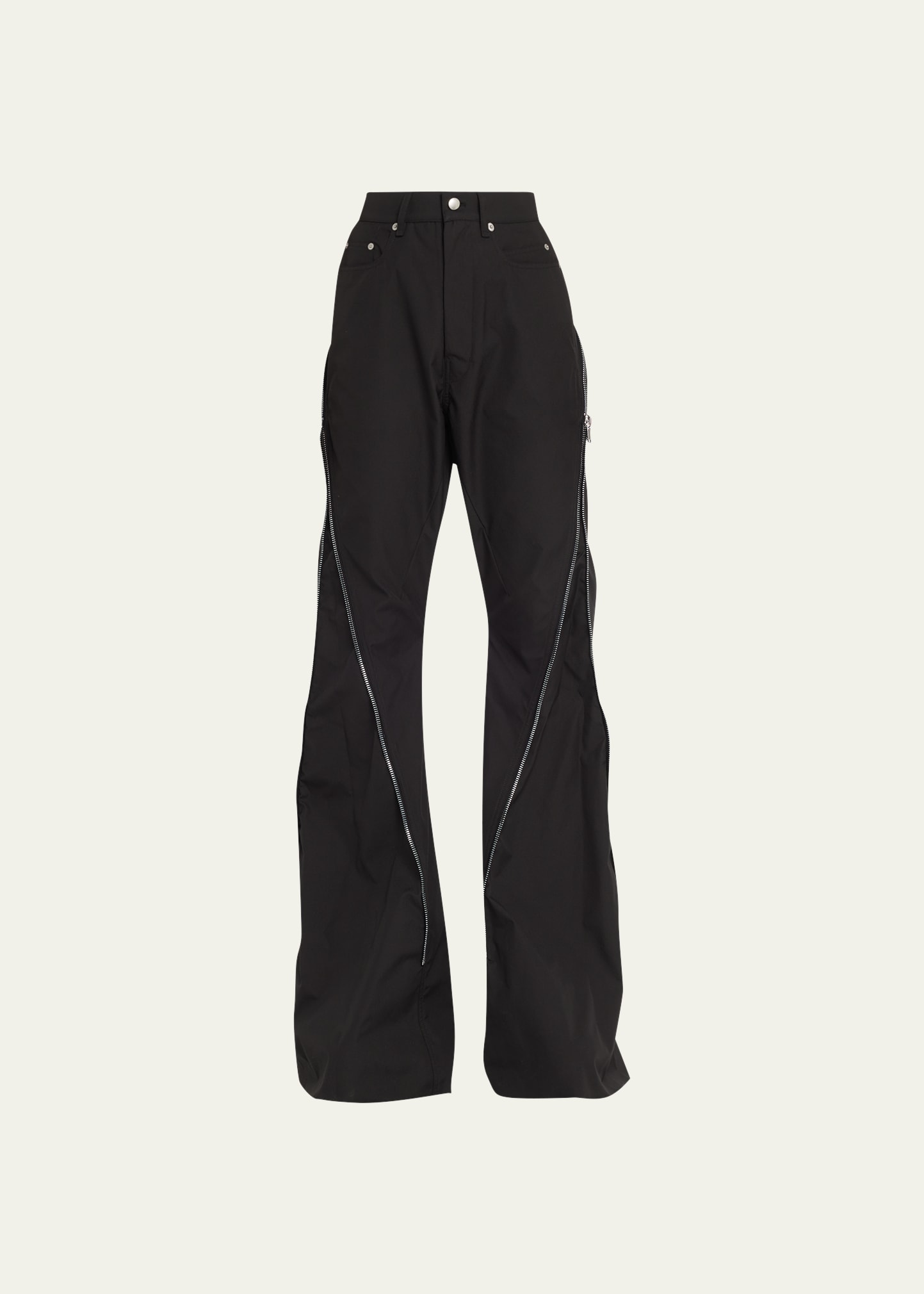 Rick Owens High Waisted Wide Leg Pants In Black