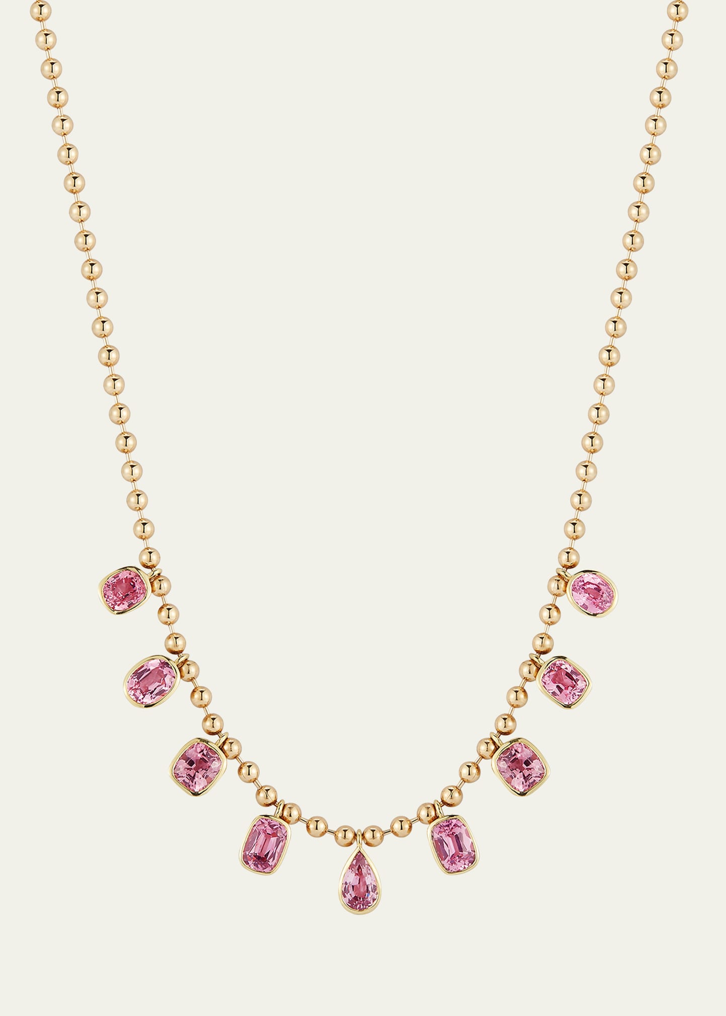 Jemma Wynne 3mm Connexion Necklace With Bezel-set Pink Spinel In Gold