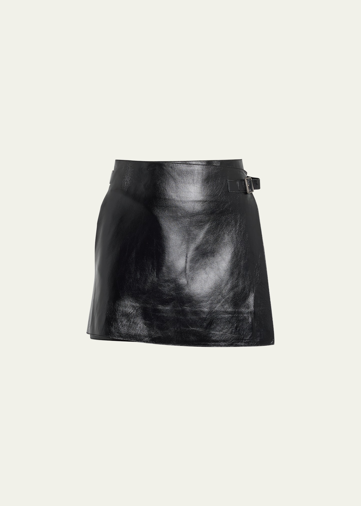 ALTU Buckle Leather Mini Skirt