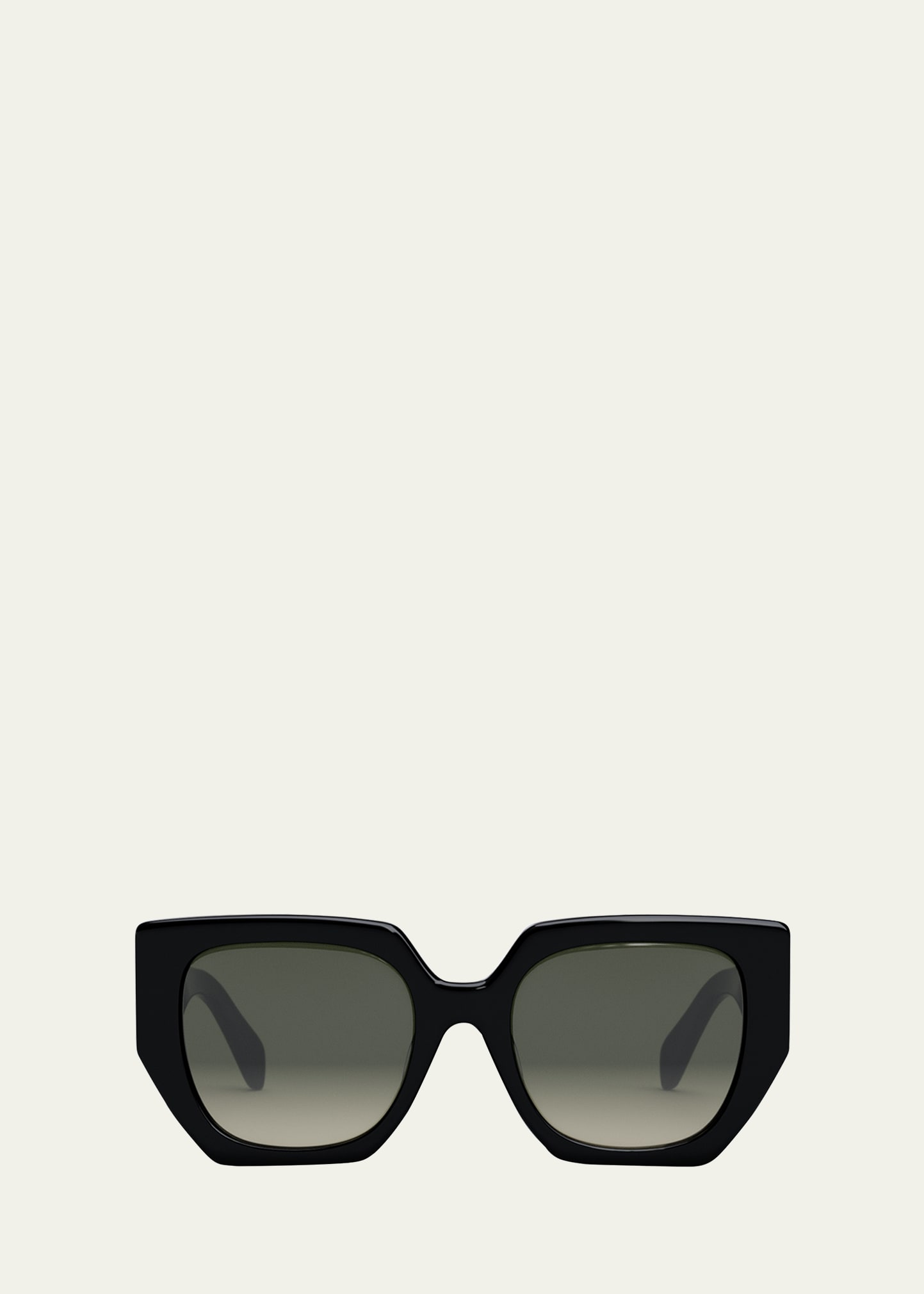 Shop Celine Triomphe Logo Acetate Butterfly Sunglasses In Shiny Black Grad