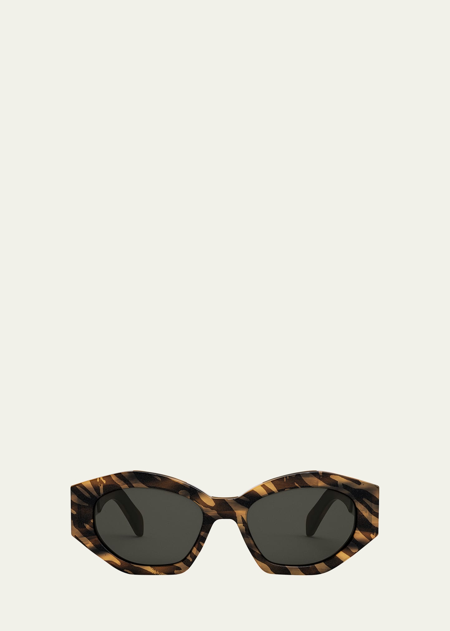 Shop Celine Triomphe Logo Acetate Cat-eye Sunglasses In Animal Smoke