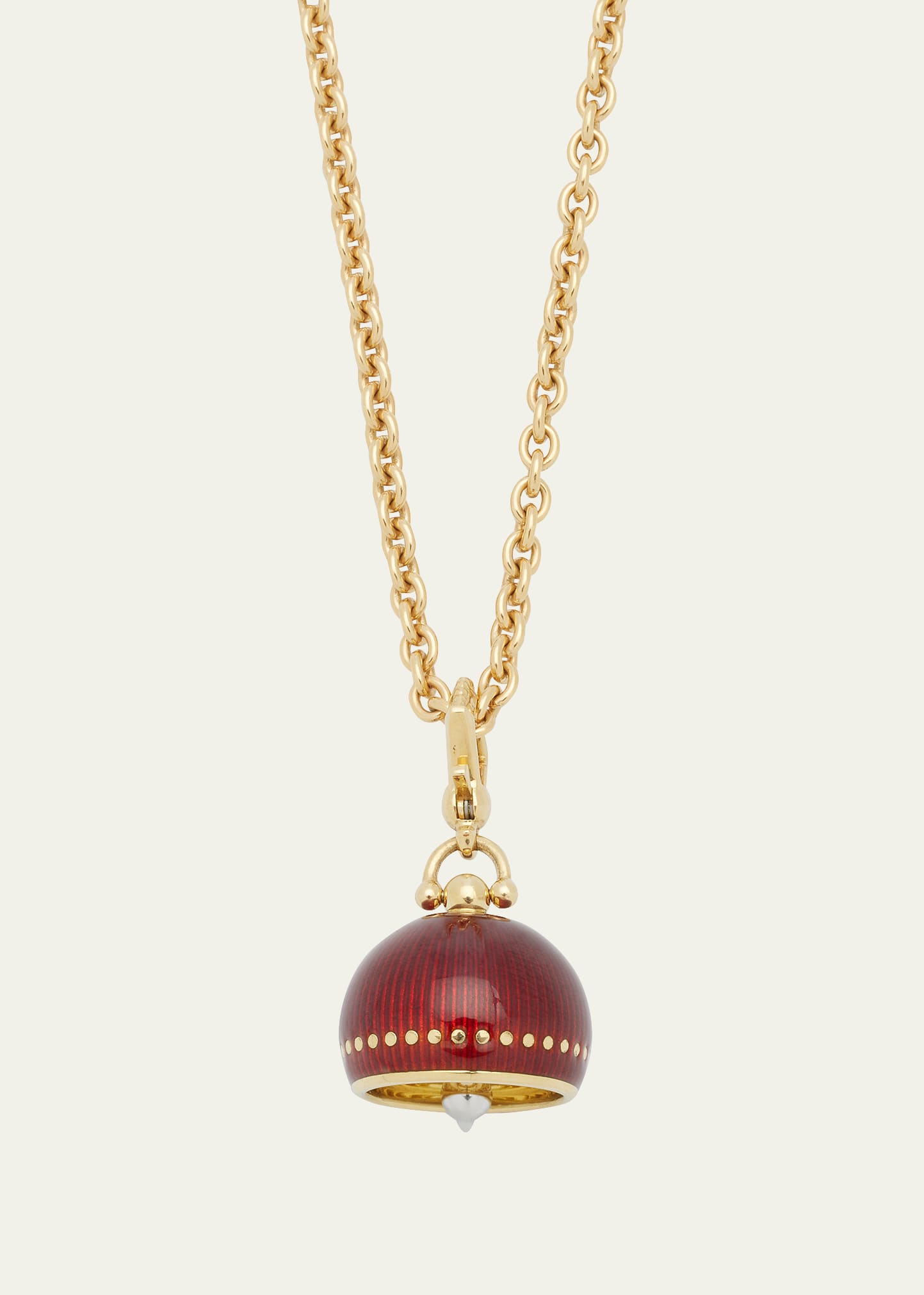 18K Two-Tone Enameled Bell Charm