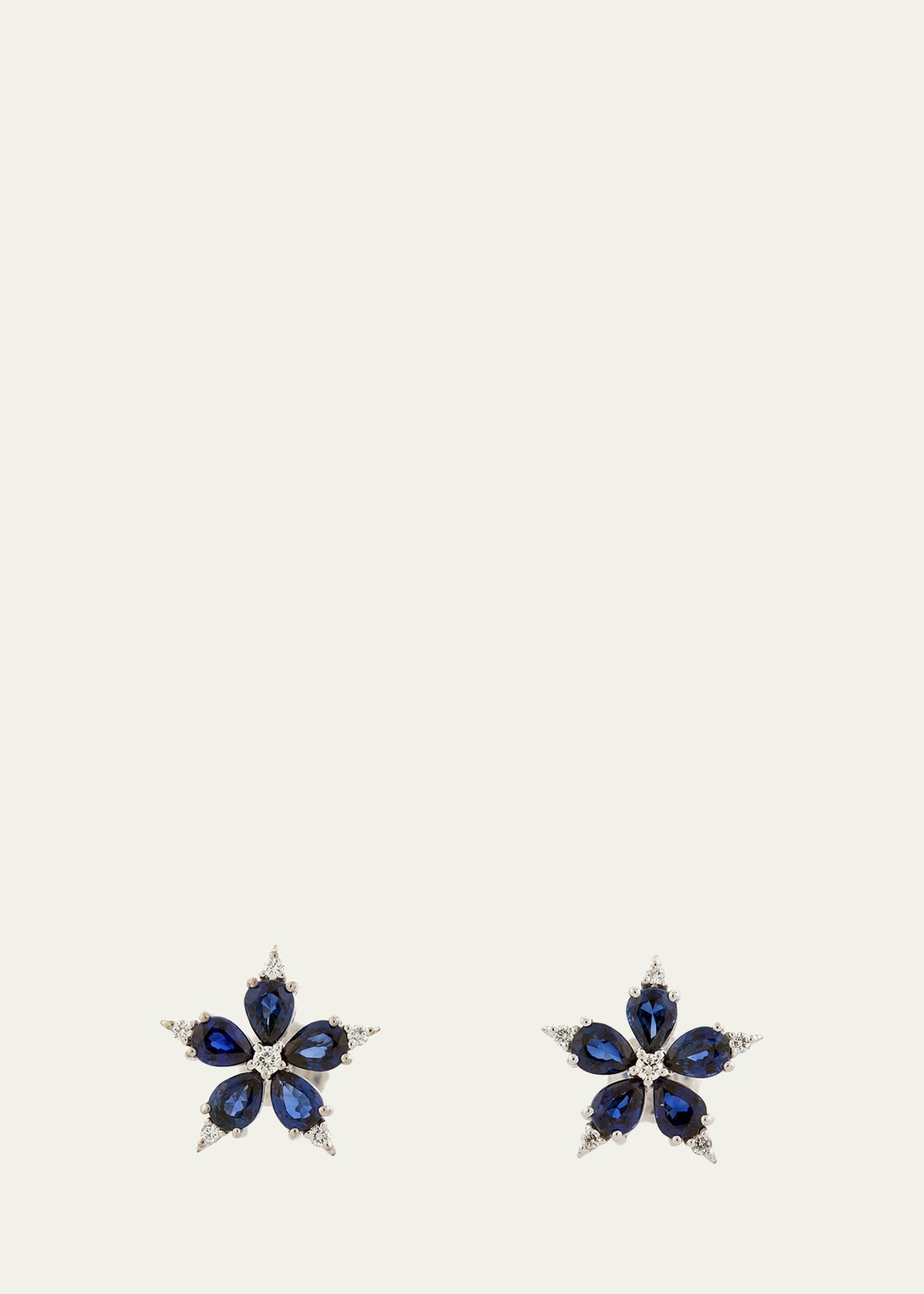 Small Stellanise Blue Sapphire & Diamond Stud Earrings