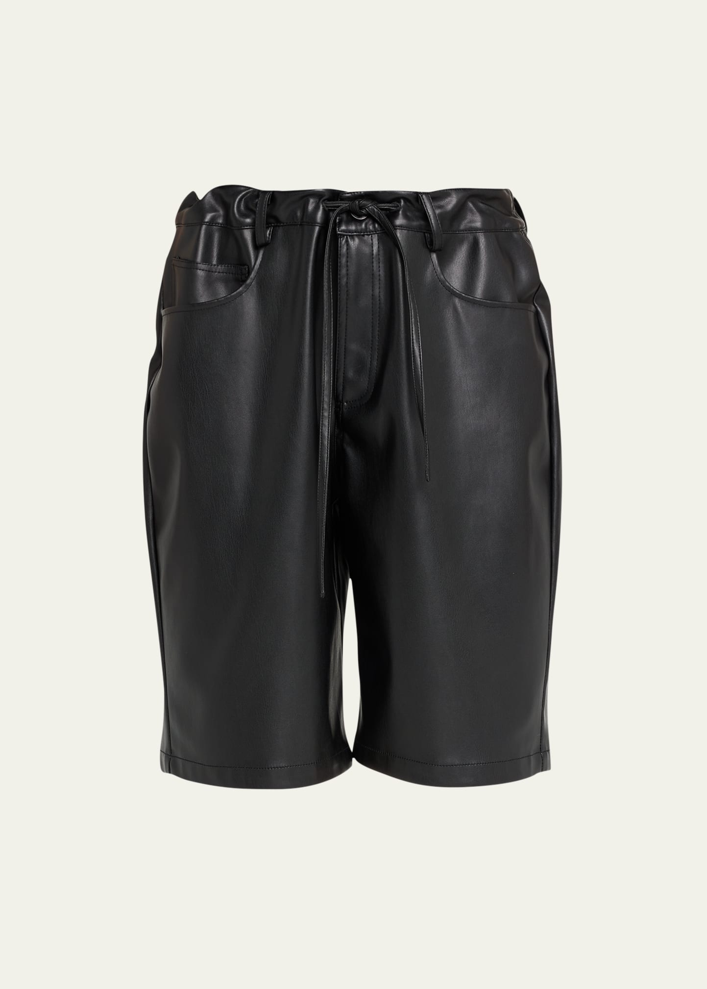 Proenza Schouler White Label Faux-leather High-waisted Shorts In Black