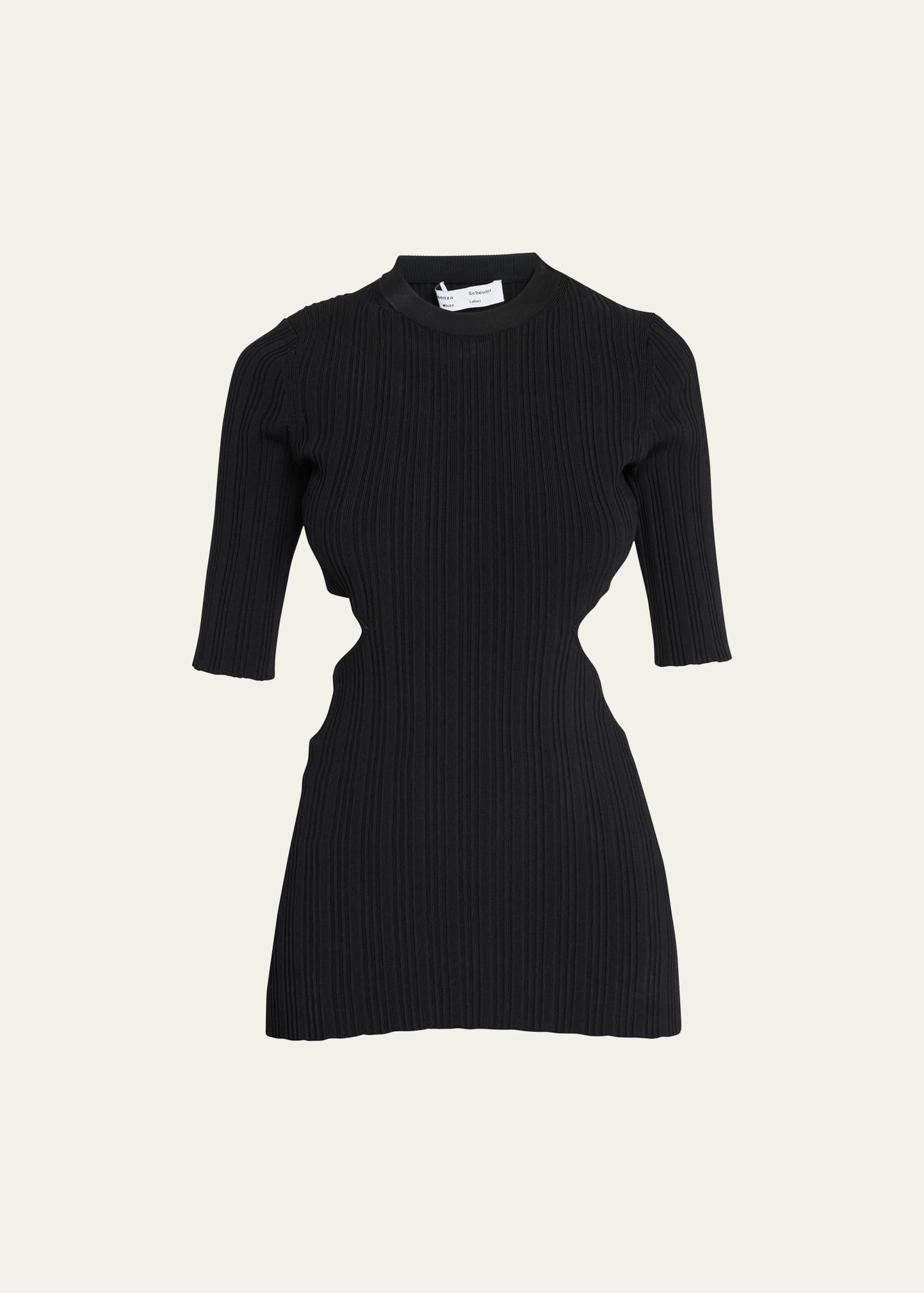 Proenza Schouler White Label Rib-knit Cut-out Sweater In Black