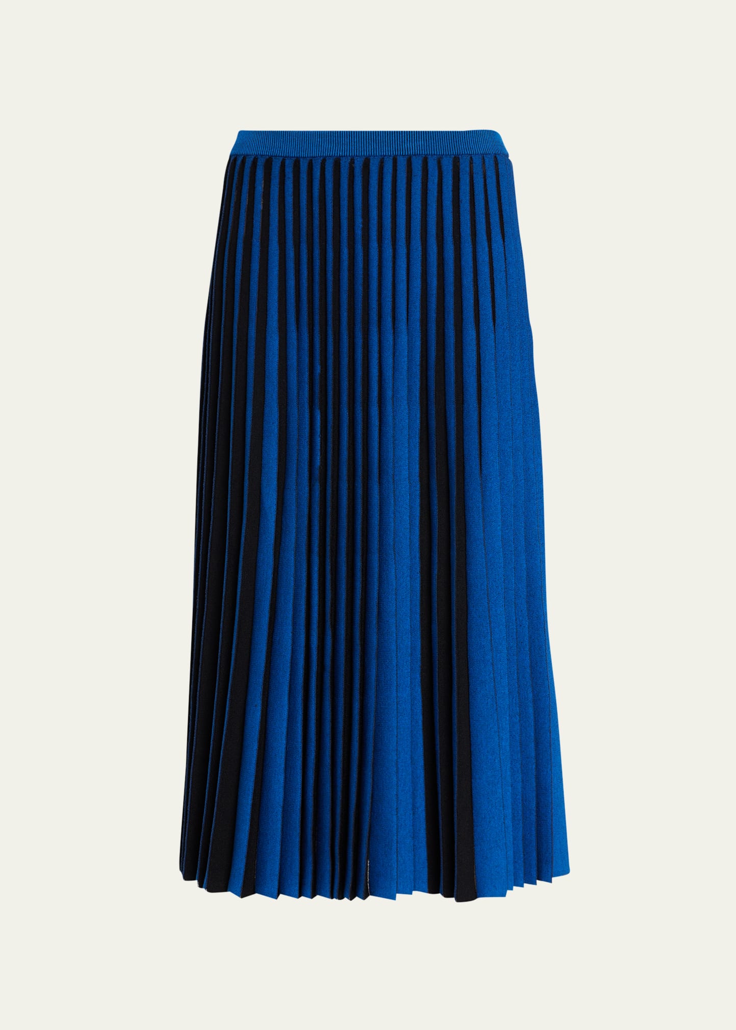 Proenza Schouler White Label Striped Knit Midi Skirt In Cerulean/black