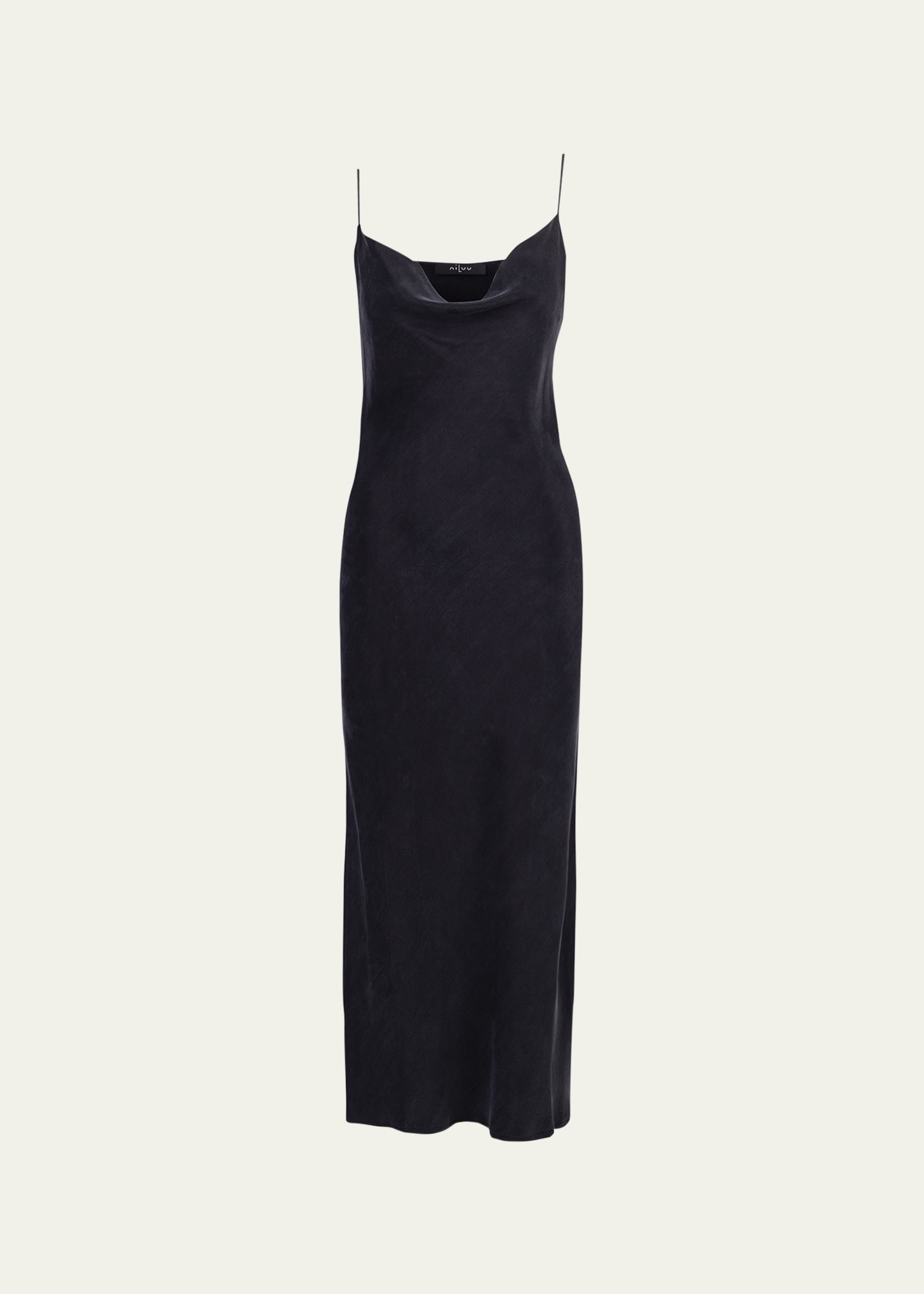 Niluu Charlotte Cowl-neck Slip Dress In Black