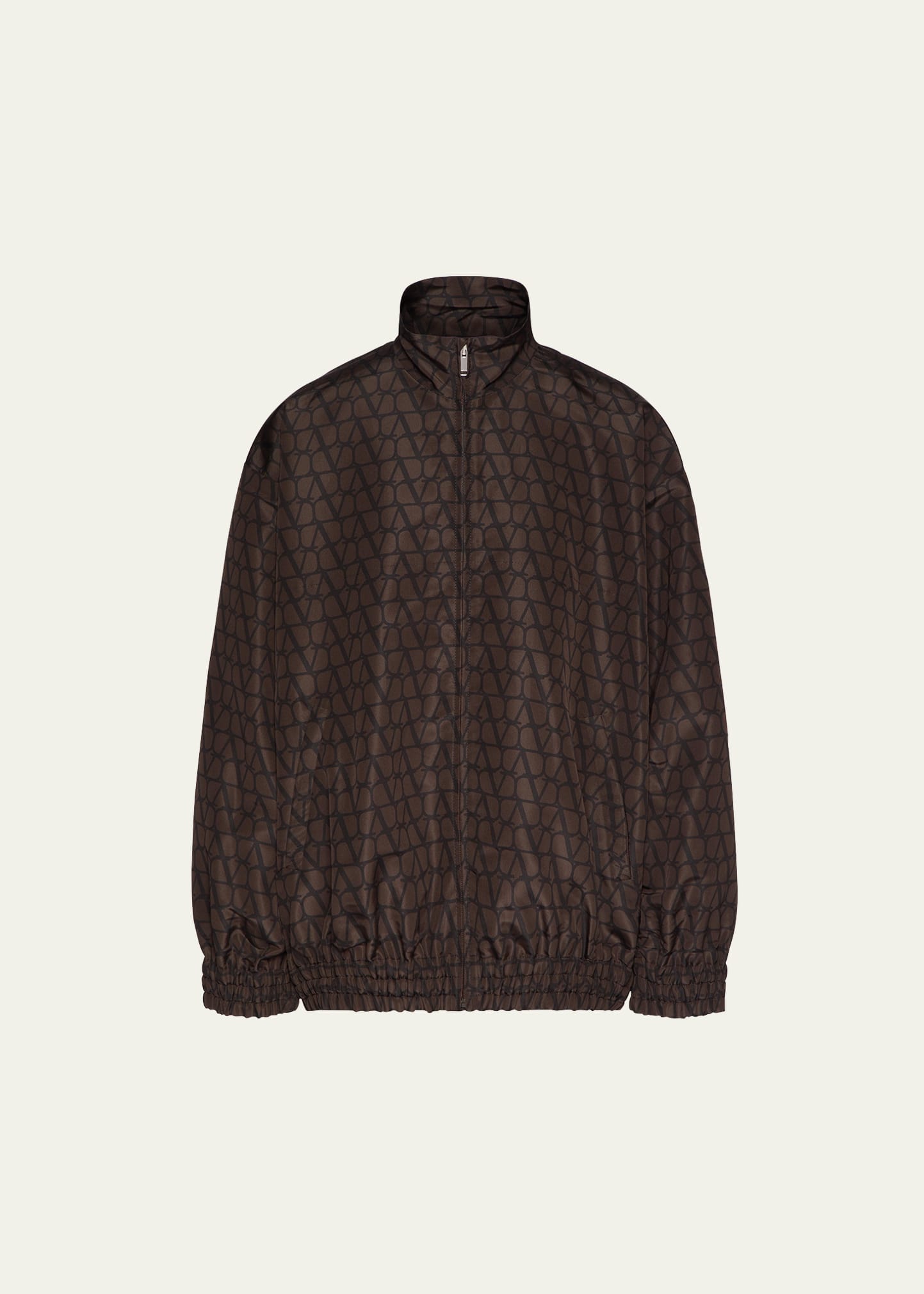 Valentino Garavani Man Jacket Dark Brown Size 40 Silk In Brown/black