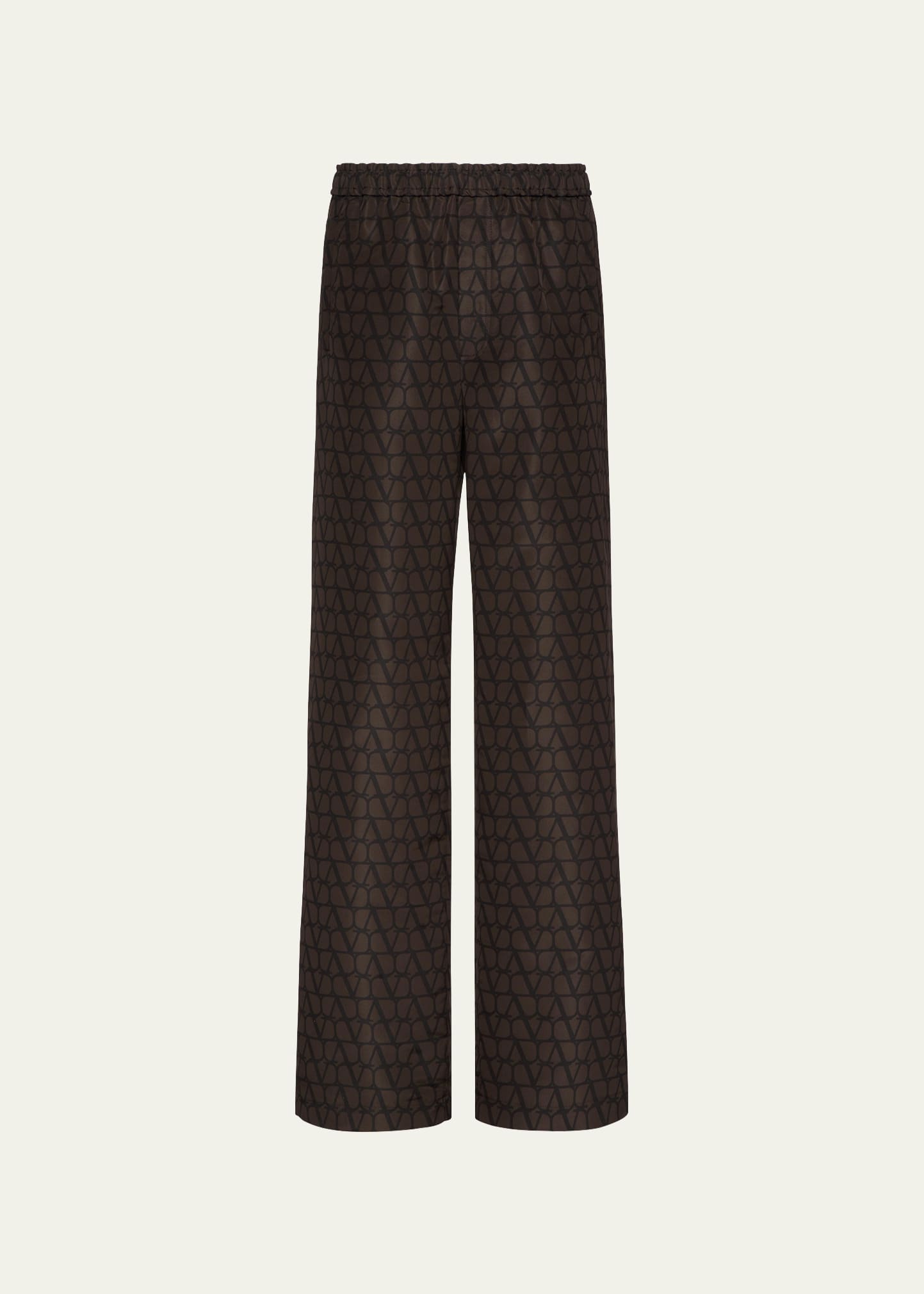 Valentino Cotton Joggers With Toile Iconographe Print In Brown/black