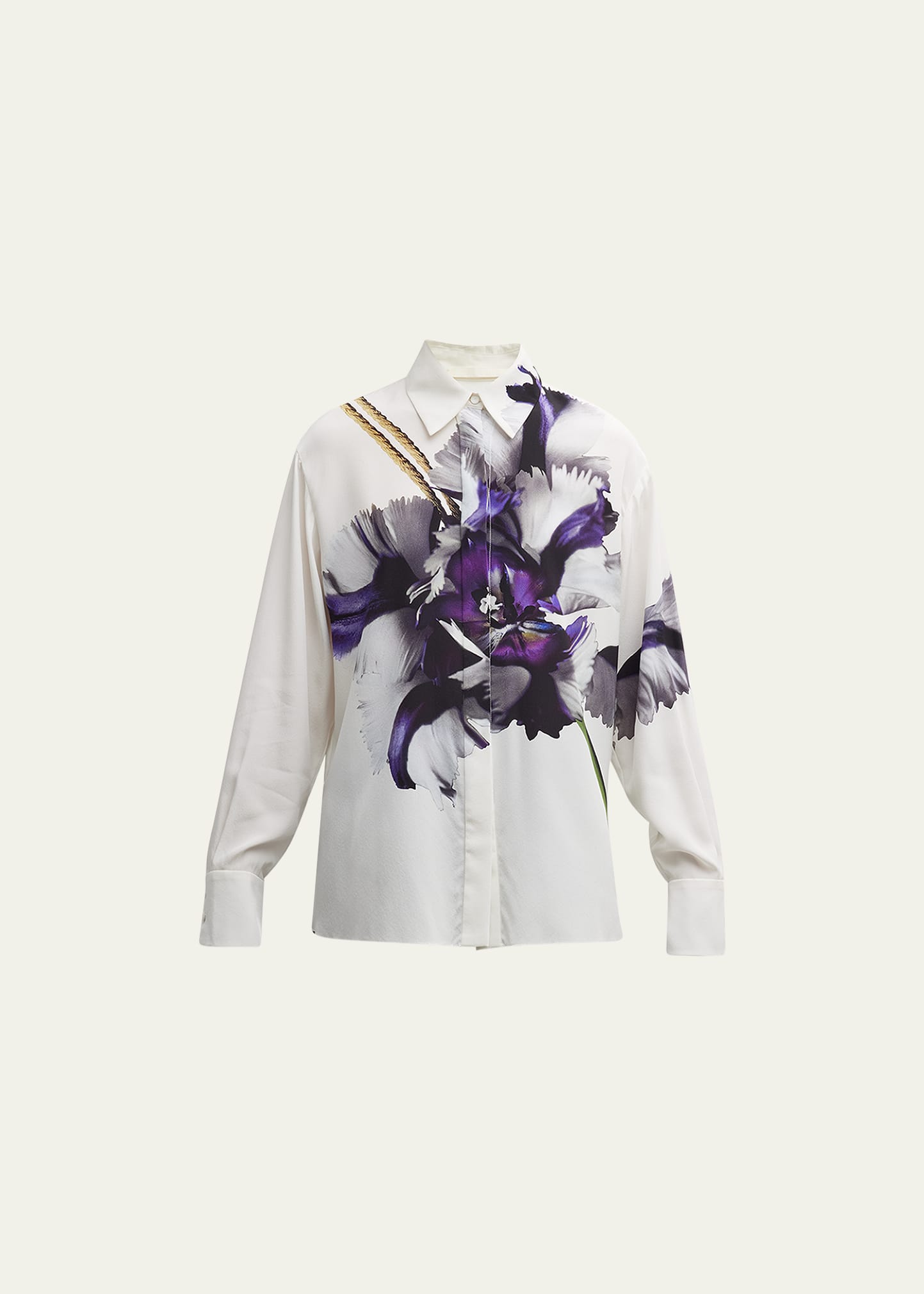 Jason Wu Collection Button-Front Blouse with Floral Detail