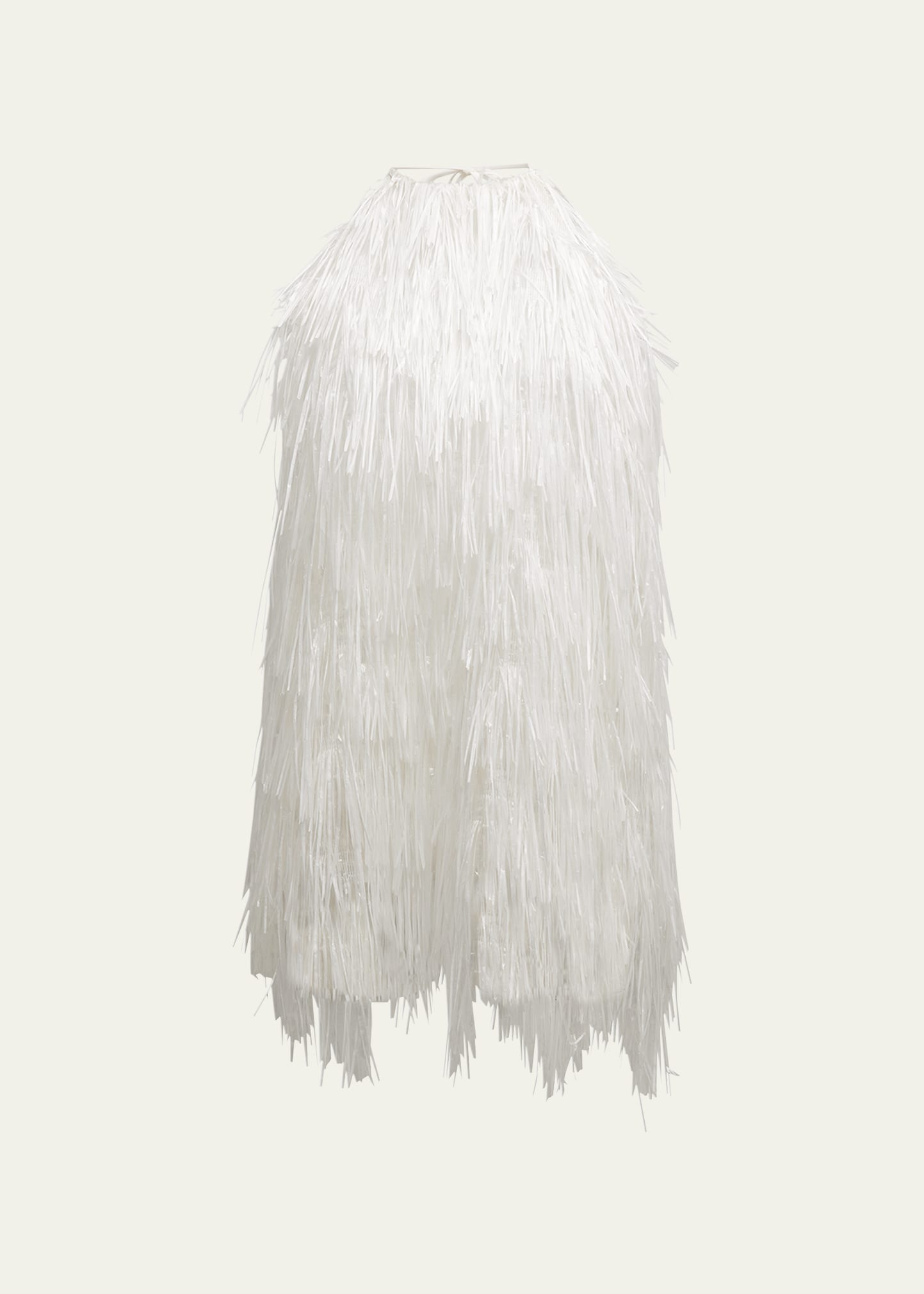 Jason Wu Collection Fringe Halter-neck Top In Chalk