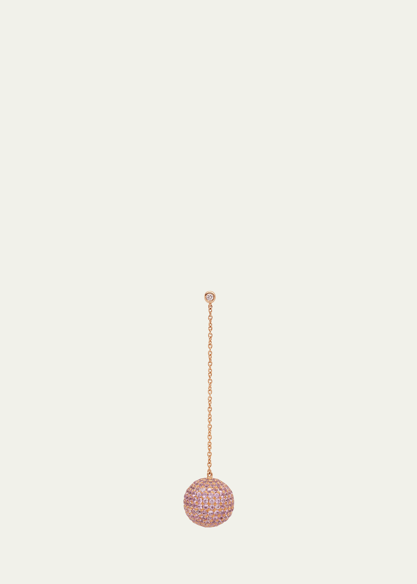 18K Pink Gold Bonbon Single Earring With Sapphires And Diamonds