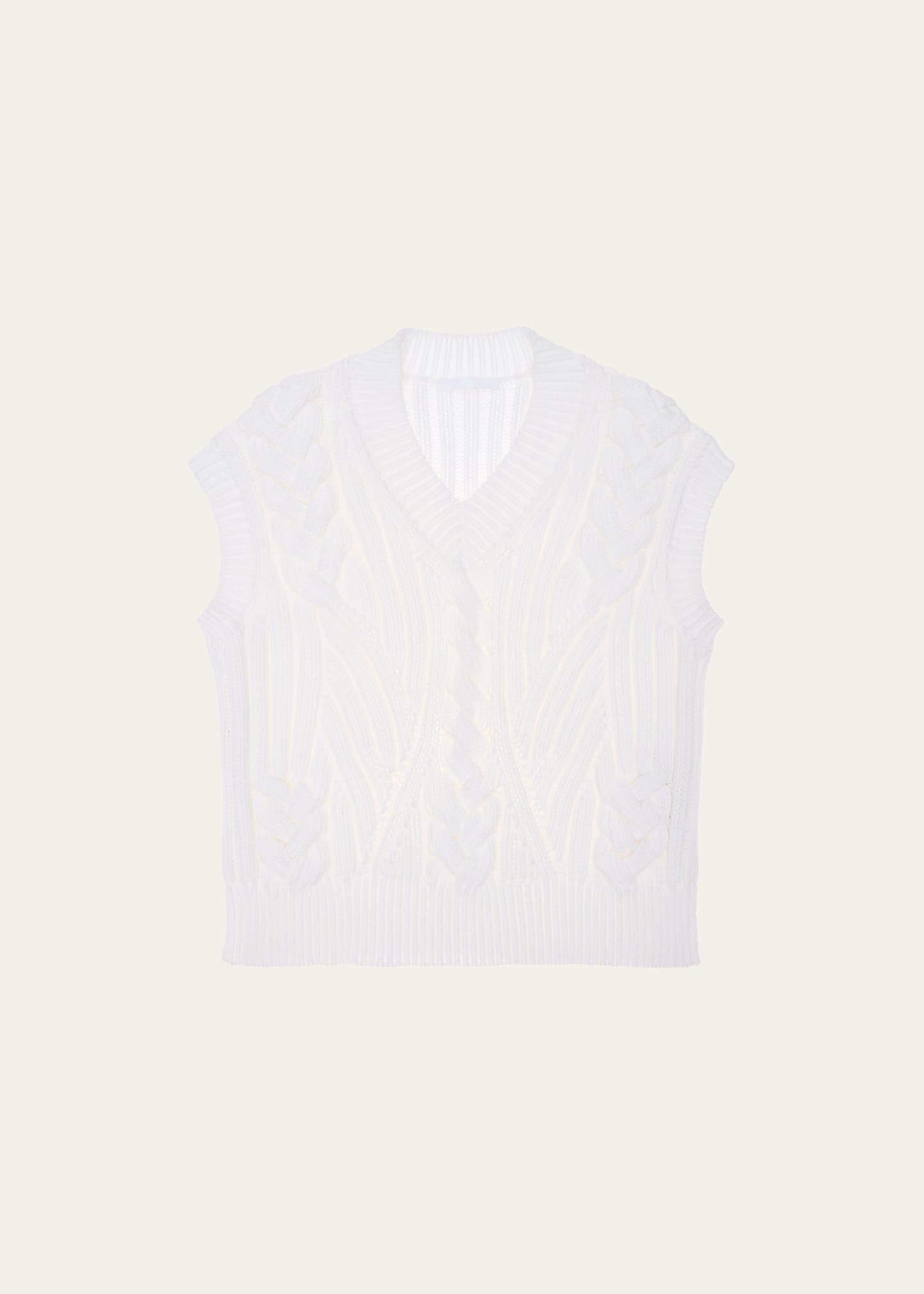 Helmut Lang Beverly Cable-knit Vest In White