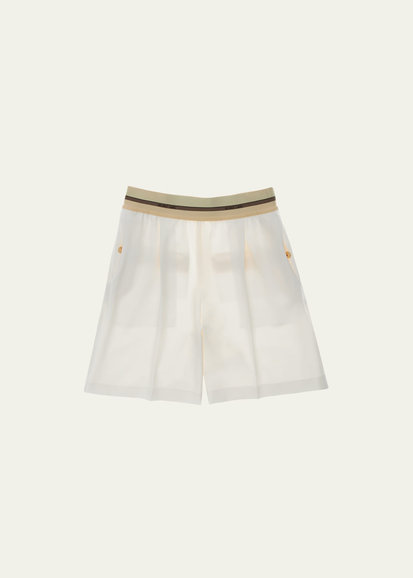 Helmut Lang Pull-on Logo Band Shorts In White