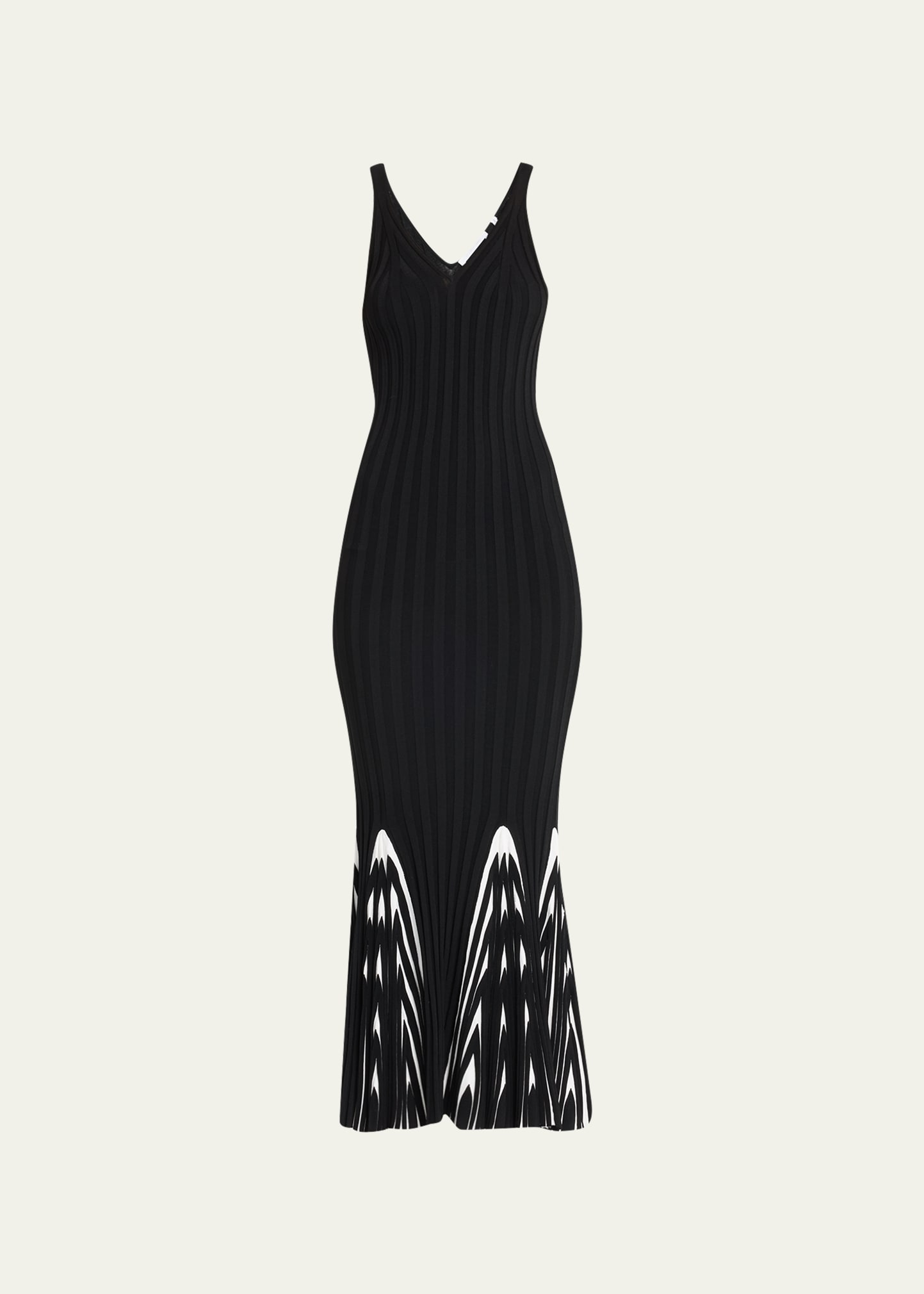 Helmut Lang Angela Striped Fit-and-flare Maxi Dress In Black