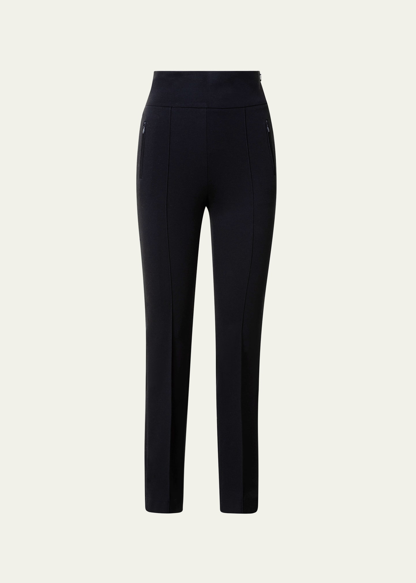 Akris Punto Maxine High Waist Signature Jersey Pants In Black