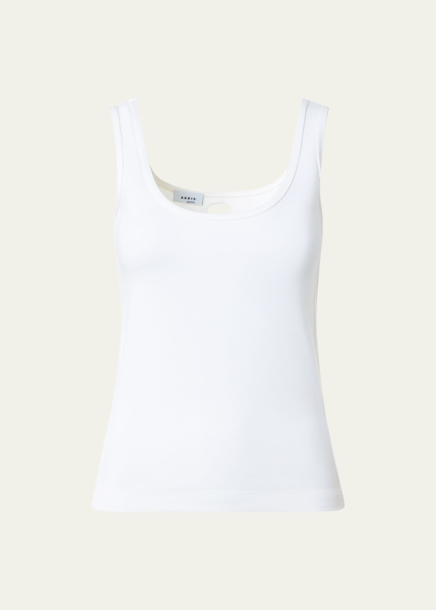 AKRIS PUNTO SIGNATURE JERSEY TANK TOP WITH KEYHOLE BACK