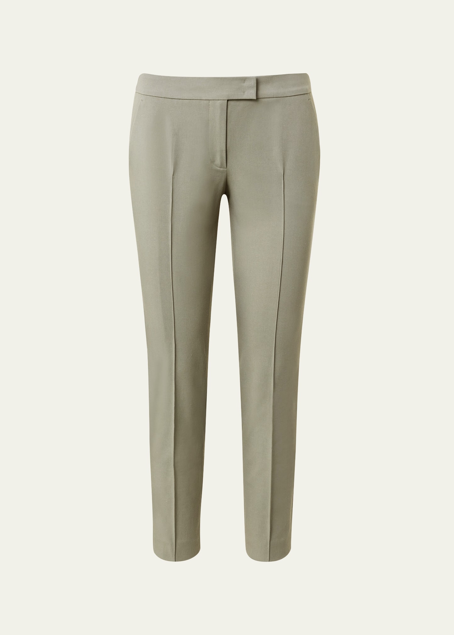 Akris Punto Frankie Gabardine Cotton Chino Pants In Khaki